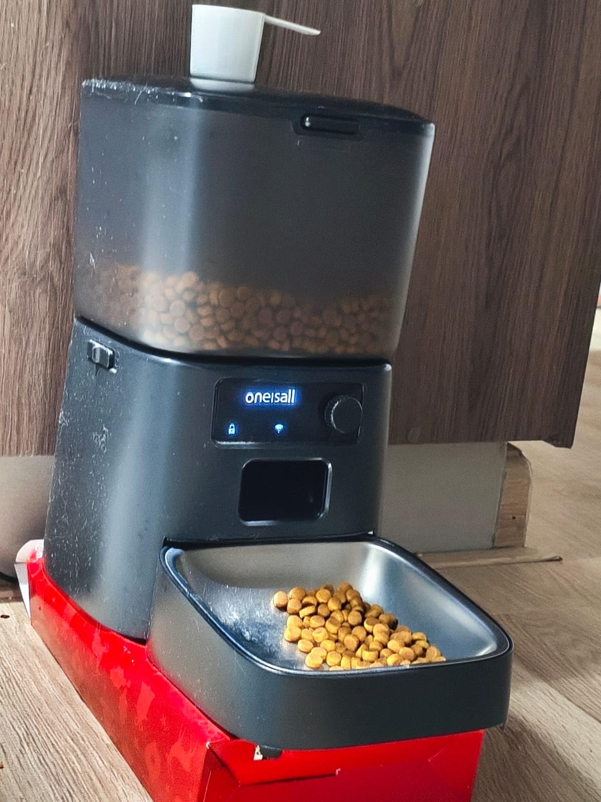 oneisall Automatic Cat Feeder, 2.4G WiFi Cat Food Dispenser with App, 12 Cups/3.5L Auto Cat Feeder for Dry Food, Timed Cat Feeder with Portion Control for Small Pets Indoor customer photo 2