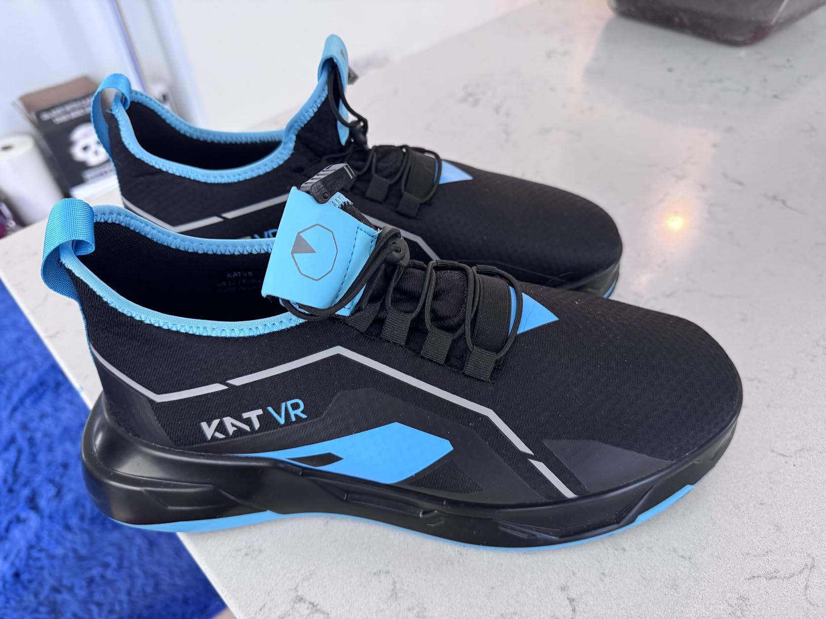 KAT Walk C2 VR Gaming Shoes, Innovative Footwear Designed for Immersive VR Experiences, Offering Ultimate Comfort and Support for Gamers and Fitness Enthusiasts, Black with Blue customer photo 1