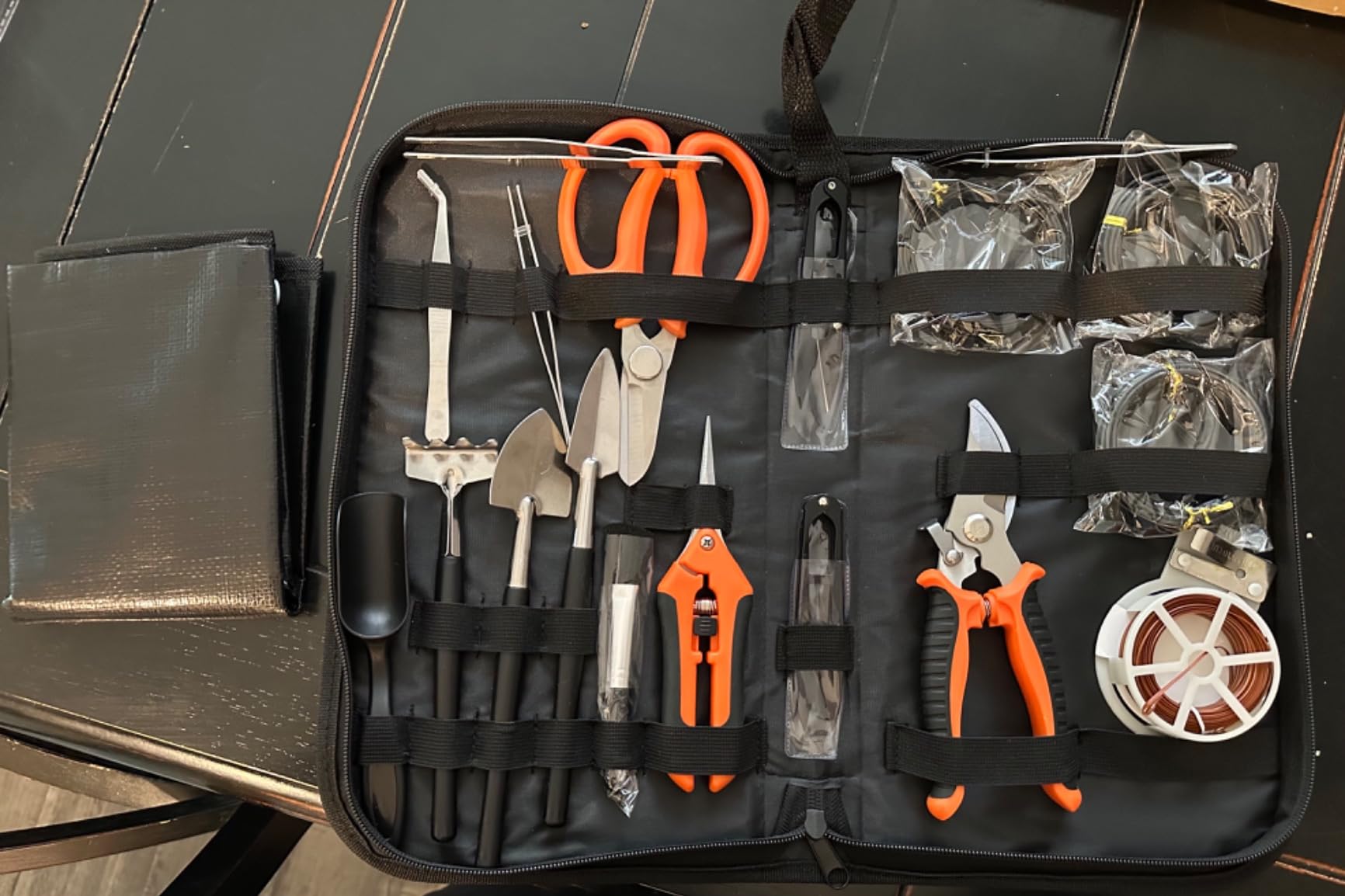 Bonsai Tools Kit 20 Pcs Garden Tools Set for Beginner, Gardening Gift for Women Men, Includes Bonsai Wire Kit, Plant Mat, Pruning Shears, Bonsai Scissors, Succulent Tools in Leather Storage Bag customer photo 1