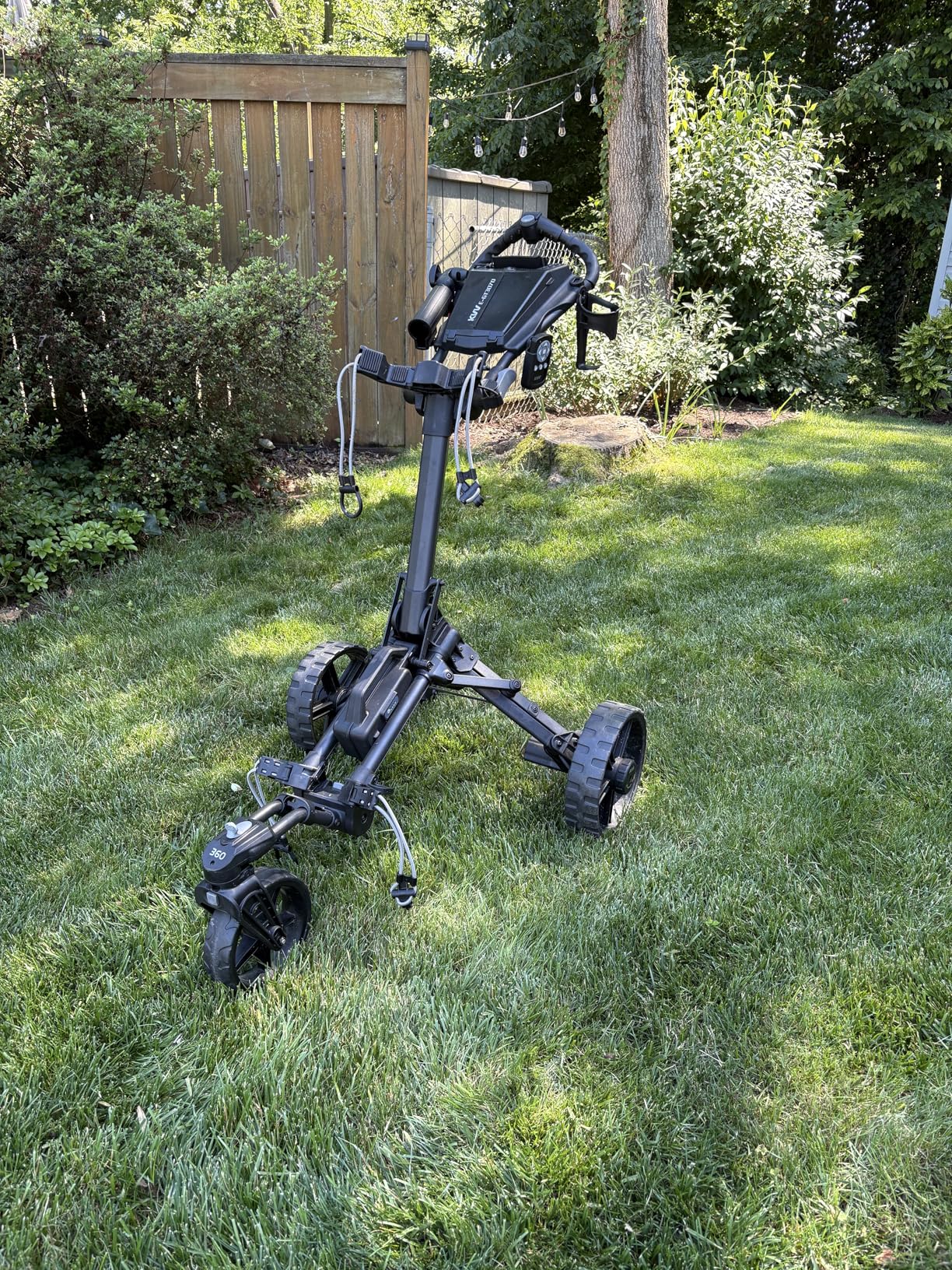 KVV Electric Golf Push Cart with Remote Control, Super Compact and Lightweight Electric Golf Cart, Smallest Folding Size, Suitable for All Terrains (Charcoal) customer photo 1