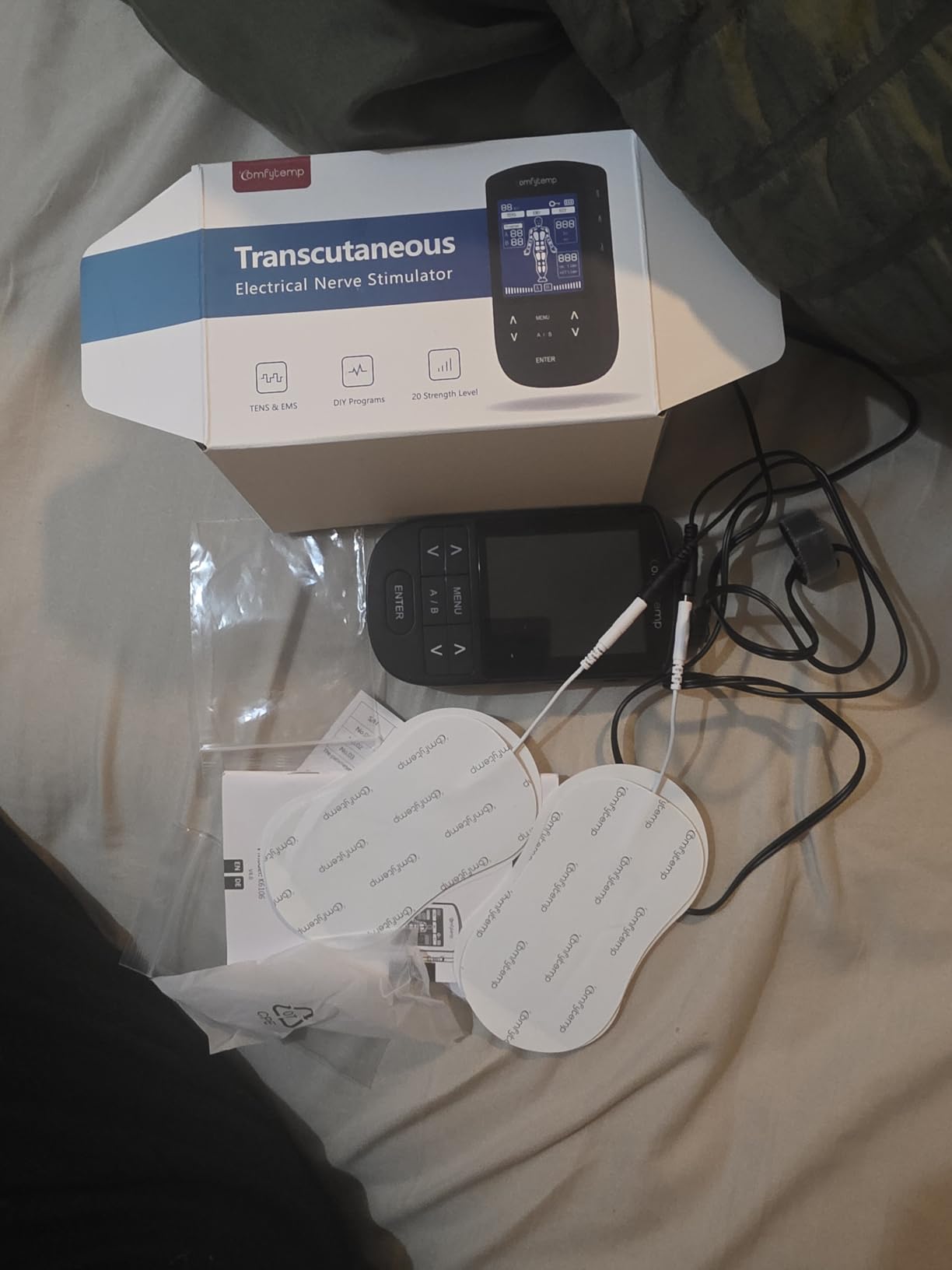 Comfytemp 4 Outputs TENS Unit for Cover Multiple Parts, TENS Unit Muscle Stimulator with Customizable User Mode & 19 Modes, FSA HSA Eligible, Pain Relief & Massage for Back, Shoulder, Neck, Sciatica customer photo 1