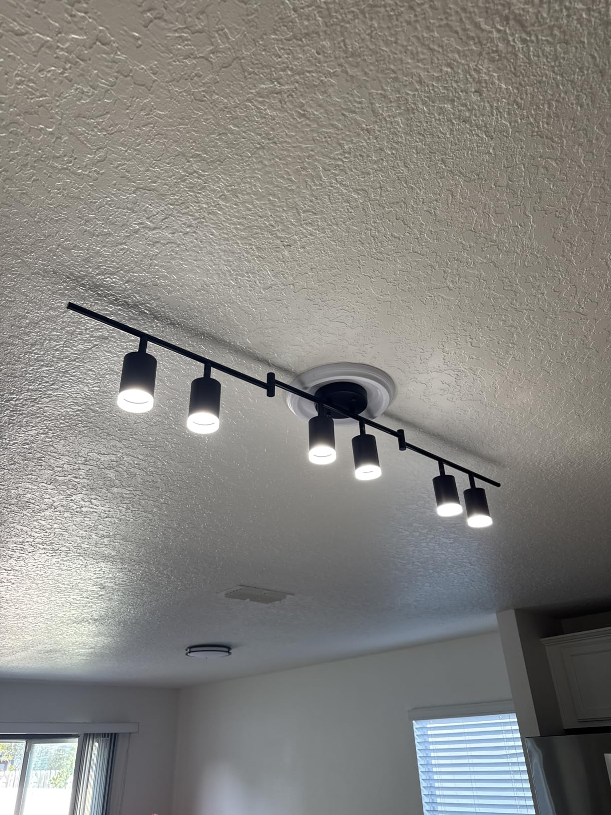 4 Ways Track Lighting, Rotatable Heads Tracks Light, Track Lightings Fixtures Ceiling with Foldable Arms, Brushed Gold Tracks Light for Kitchen, Living Room, Hallway (Bulbs Not Included) customer photo 1