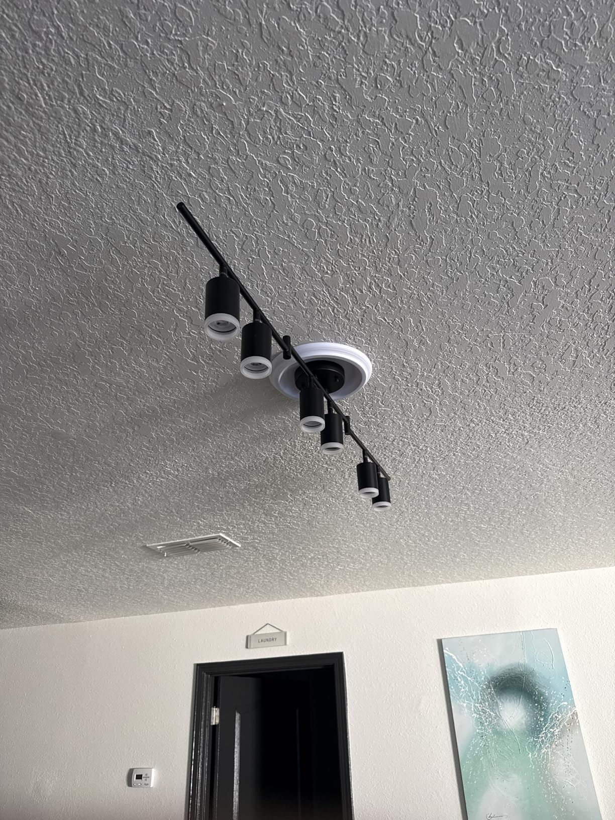 4 Ways Track Lighting, Rotatable Heads Tracks Light, Track Lightings Fixtures Ceiling with Foldable Arms, Brushed Gold Tracks Light for Kitchen, Living Room, Hallway (Bulbs Not Included) customer photo 2