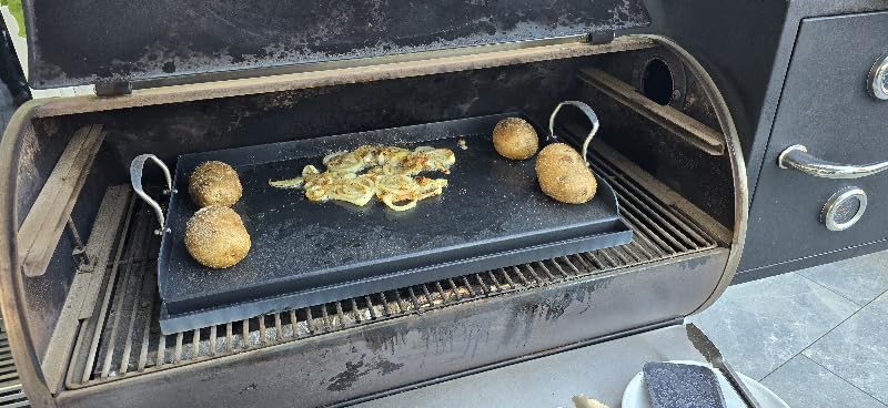 Cast Iron Griddle for Gas Grill, Nanoceramic Nonstick Flat Top Griddle Insert for Outdoor Gas Grill, 17