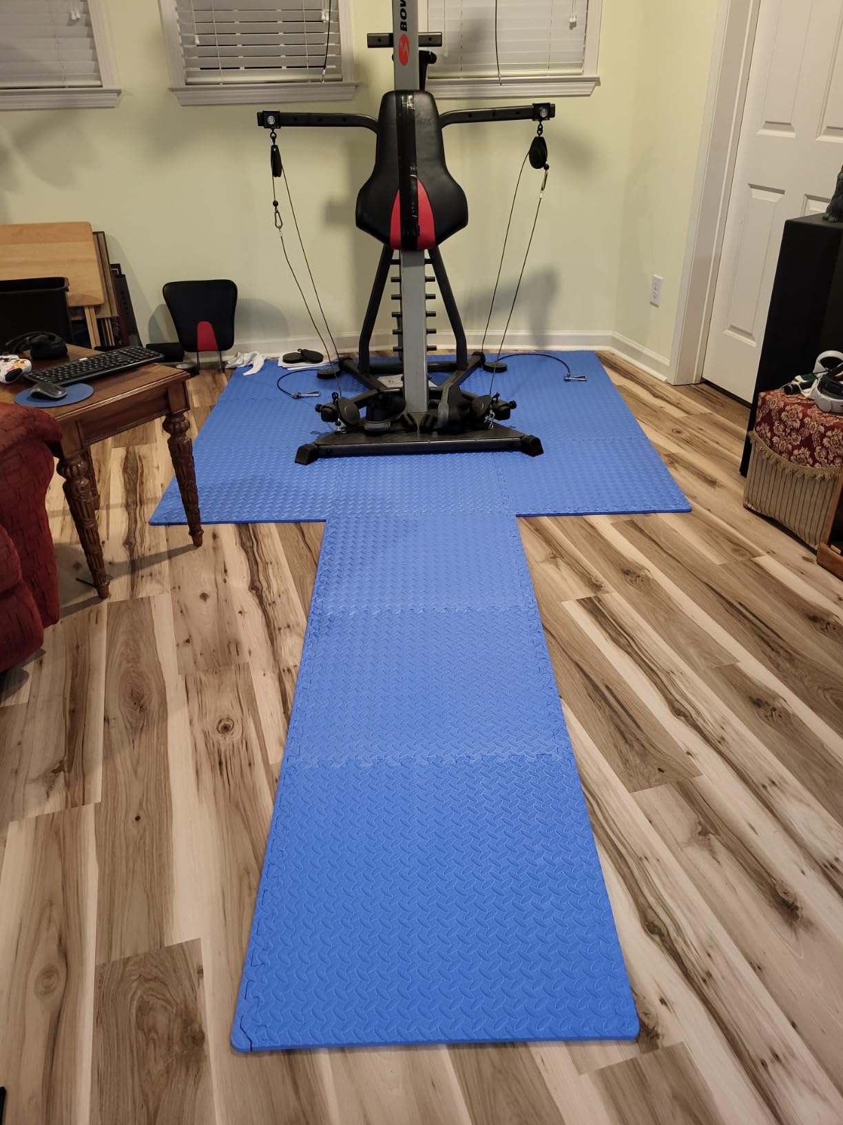 Mat Block APM36001BK-1 Torin Interlocking Foam Exercise Floor Mats: 144 SQ FT, 1/2 inch, 36 Tiles, EVA Gym Mat Flooring, Exercise Equipment Mat for Home Gym Equipment, Black customer photo 1