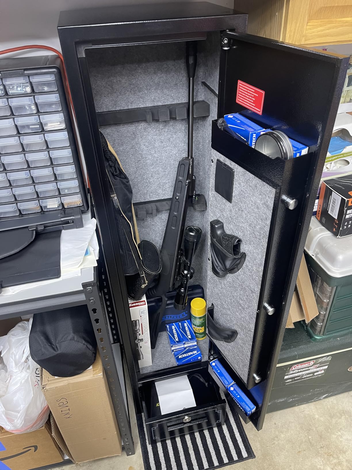 KAER 5-6 Gun Safe, Gun Safes for Rifle and Pistols, No Assembly Gun Cabinets, Rifle Safe, Gun Safes for Rifle and Shotguns, Gun Safes & Cabinets with Drawer, Indoor Gun Rack, Removable Shelf customer photo 2