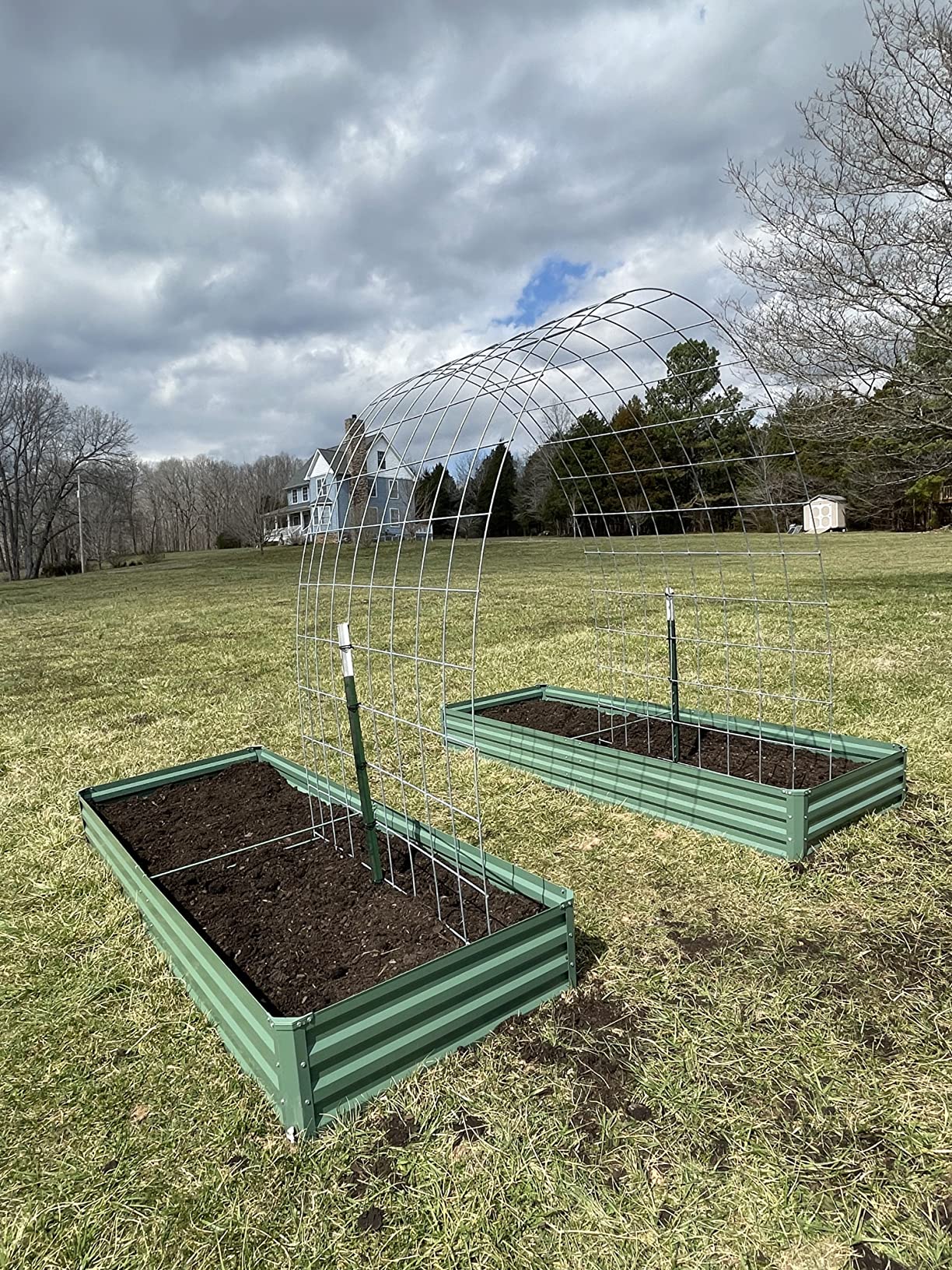 Ohuhu Raised Garden Bed with Cover Outdoor, 4x2x1 FT Galvanized Metal Planter Box with PVC Greenhouse Cover, Protects Plants from Frost Birds Insects, 3-in-1 Gardening Set for Vegetable Flower Herb customer photo 2