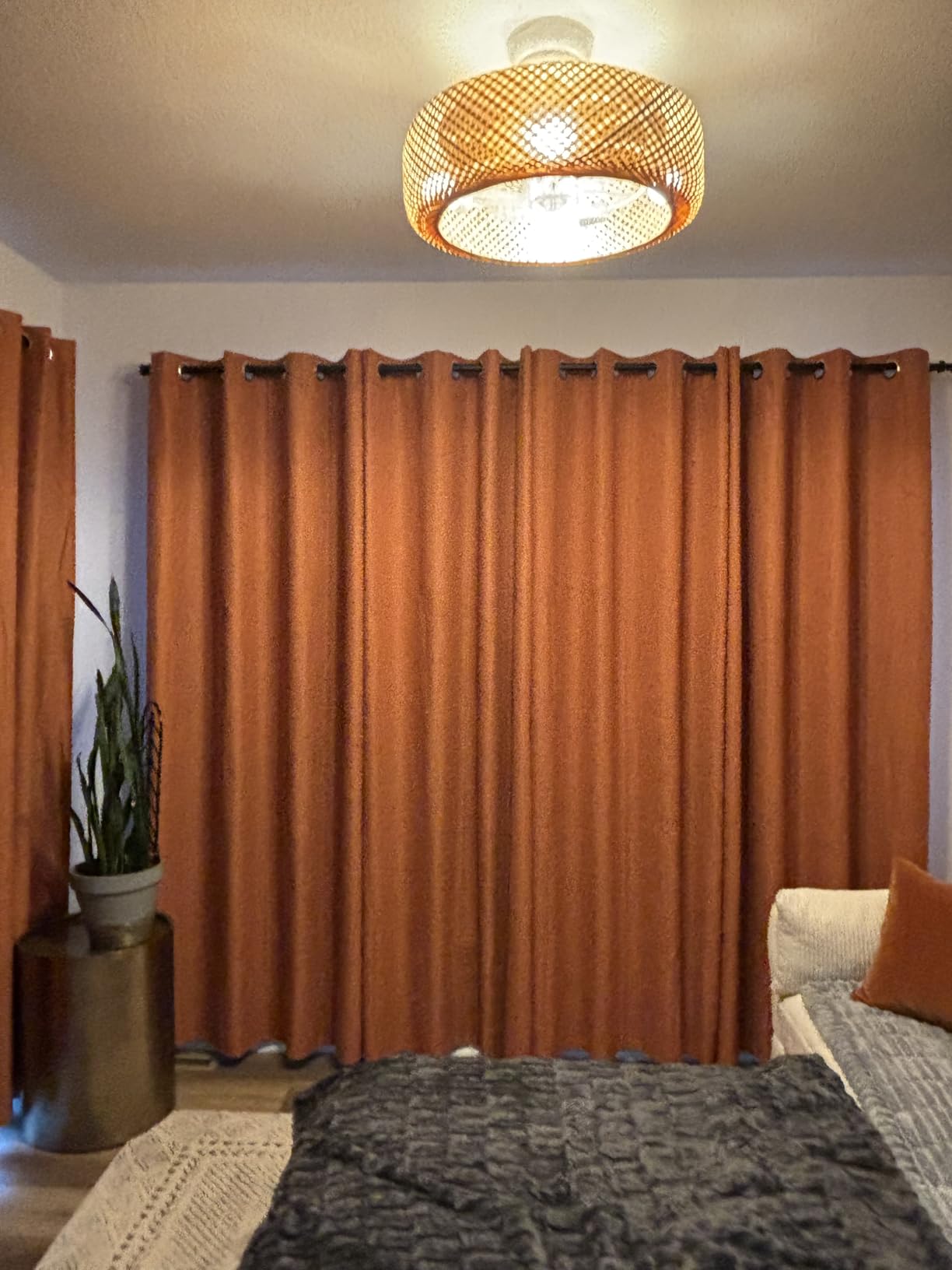 Yakamok 100% Blackout Curtains Black Room Darkening Thermal Insulated Window Curtain with 2 Thick Layers - Set of 2 Panels Grommet Top Drapes for Bedroom Living Room 52 Inches by 84 Inches Length customer photo 1