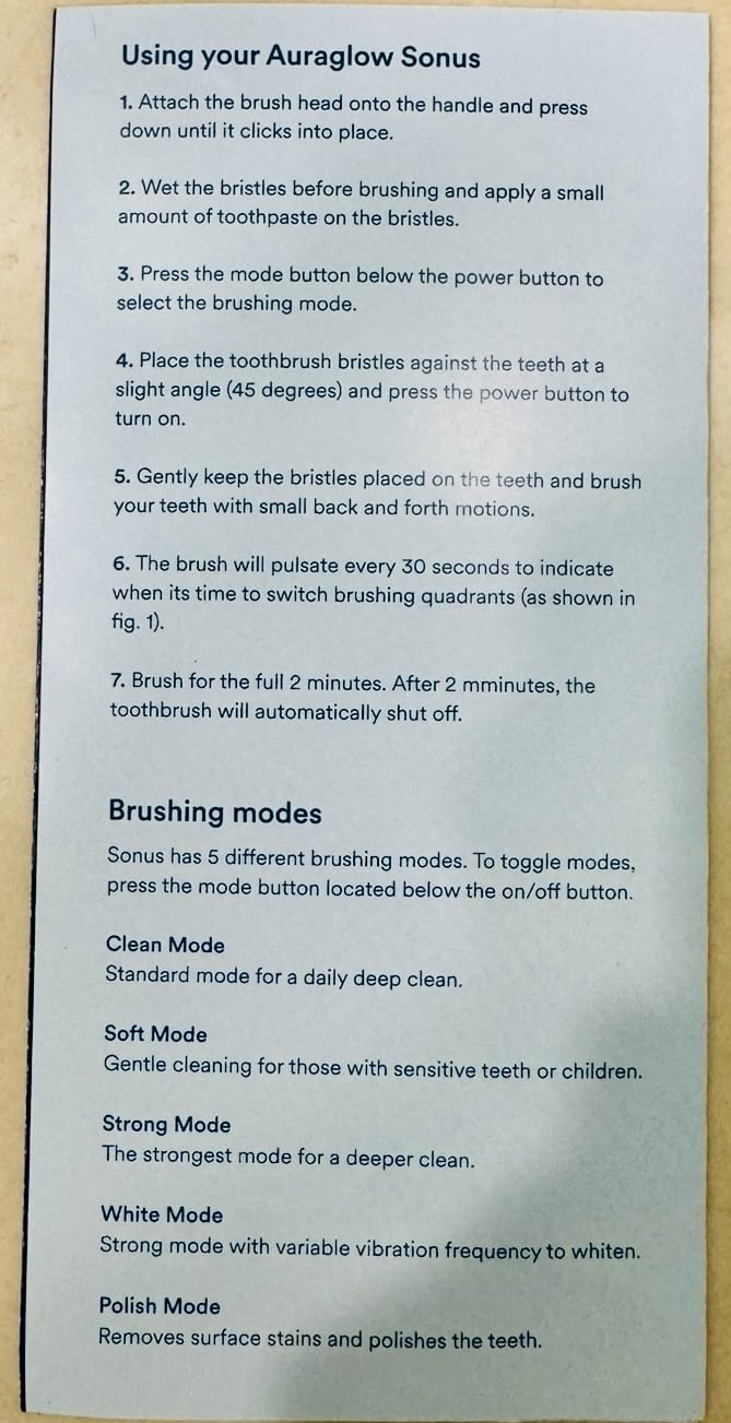 AURAGLOW Sonic Electric Toothbrush for Adults - Rechargeable, 40,000 VPM, 5 Modes, Wireless Charging, 30-Day Battery customer photo 2