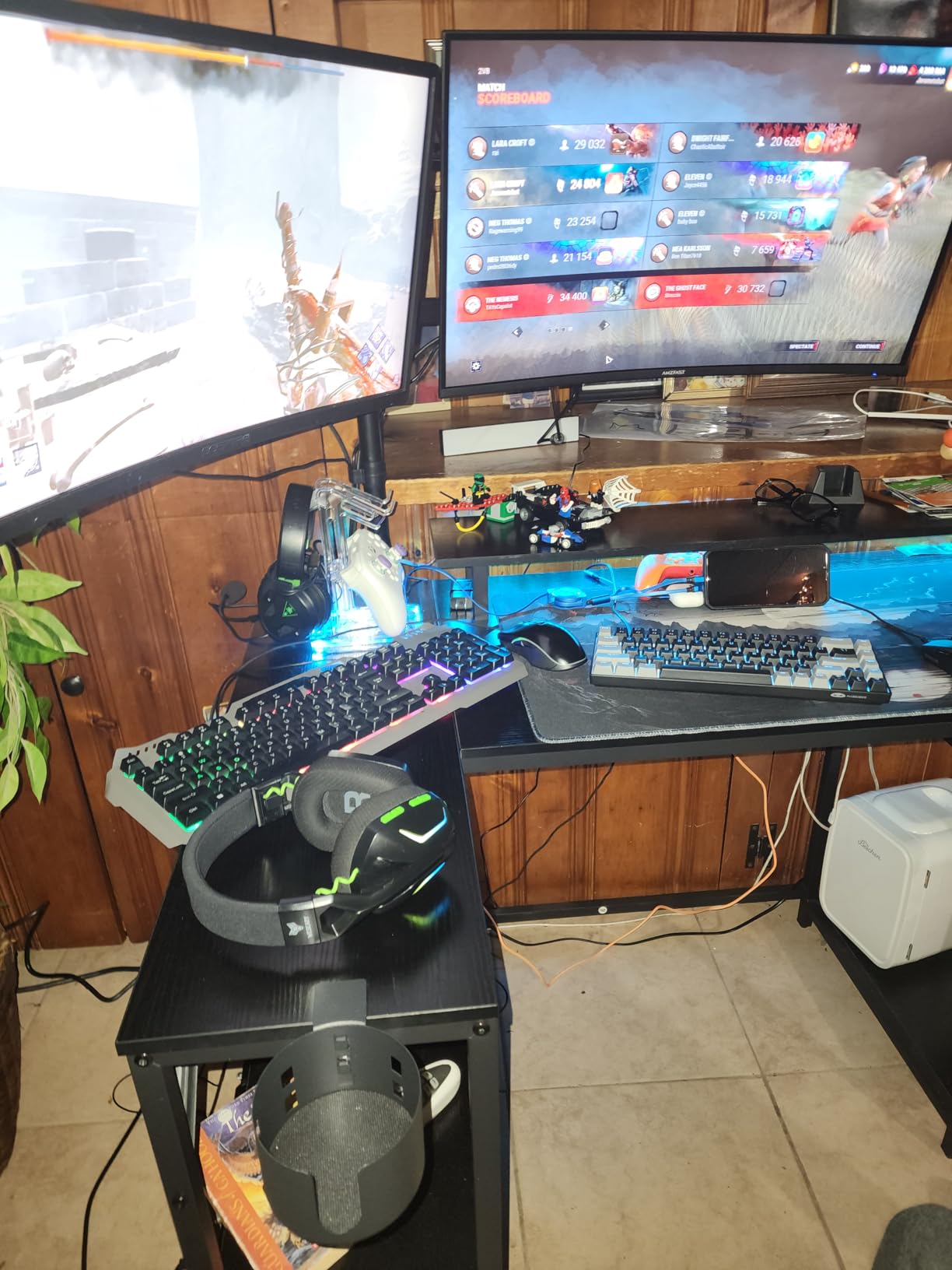 Luckit Gaming Headphones Stand, RGB Headset Stand with 2 USB Charging Ports, Dual Controller Holder with Light Modes, Earphone Hanger Accessories for Desktop Gamer customer photo 1