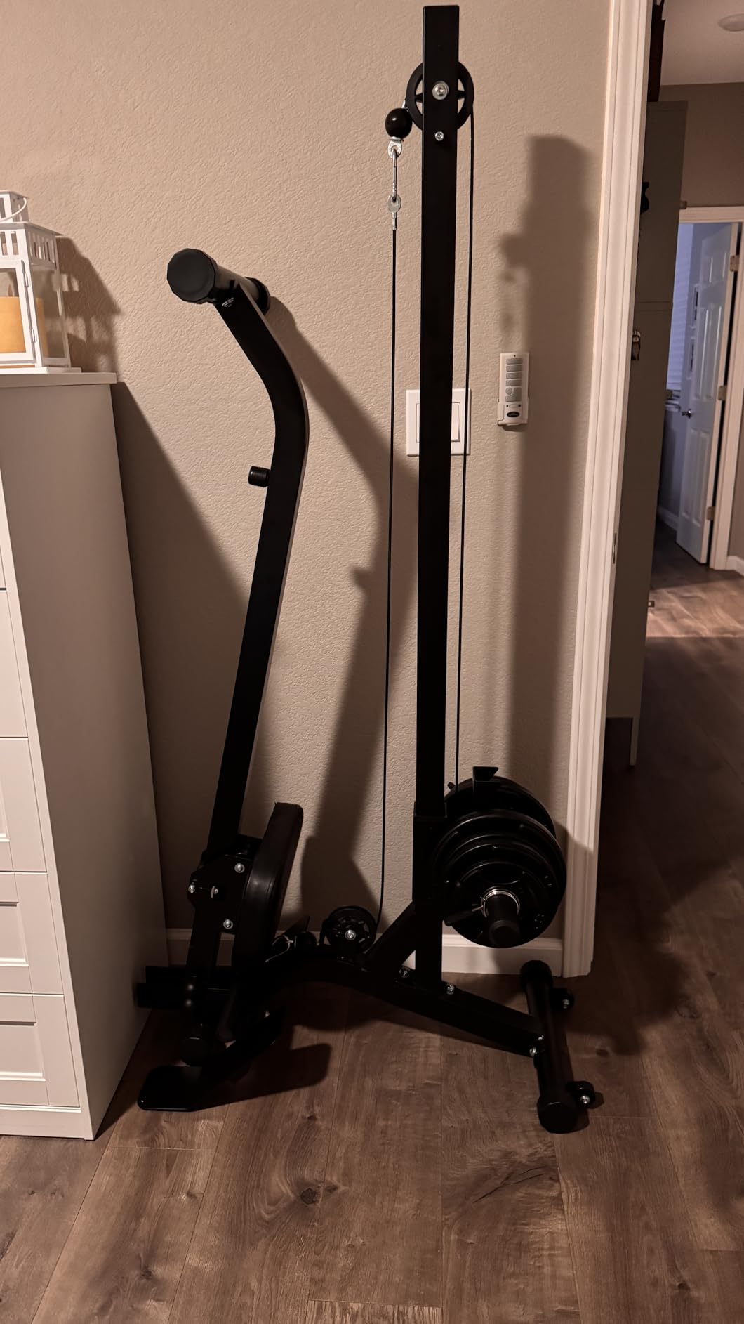 BEKING Foldable Rowing Machine, Adjustable LAT Pull Down & Low Row Cable Machine with Weight Plates, 2 in 1 Multi-Function Compact Rowing Machine with High/Low Pulley Stations customer photo 2