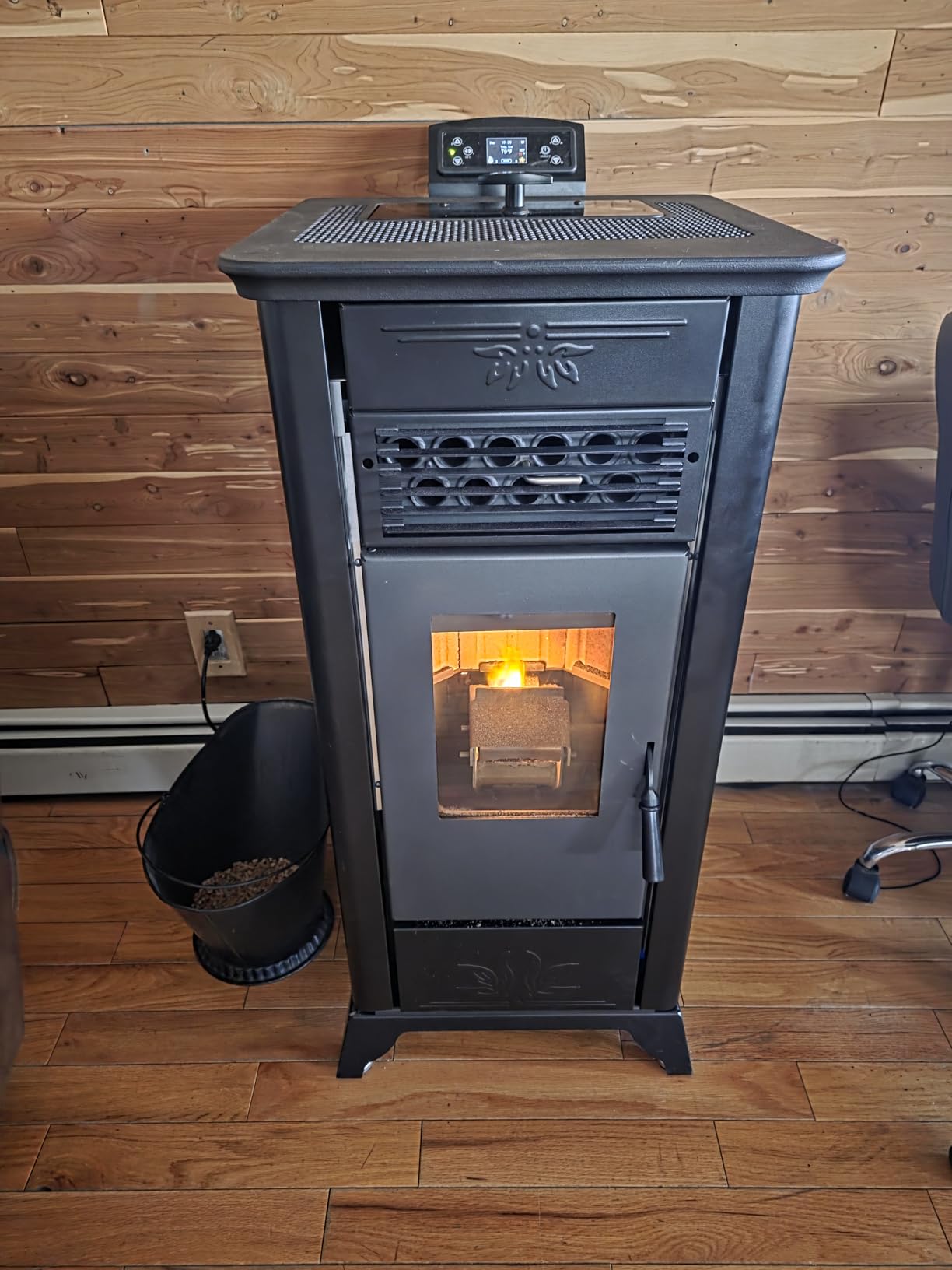 Freedom Stove PS21 Pellet Stove - Red Vintage | 24V Battery-Ready Backup, Stacked Heat Exchange Tubes, Ultra-Quiet Brushless DC Motors, Touch/Remote/WiFi Control, 5-Year Warranty, DIY-Friendly Design customer photo 1