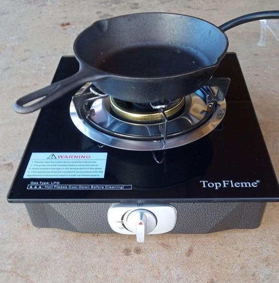 2 Burner Propane Stove 27,200 BTU High-Efficiency Tempered Glass Auto-Ignition Gas Burner Stove Top with CSA Hose for Outdoor RV Camping Emergency Cooking customer photo 2