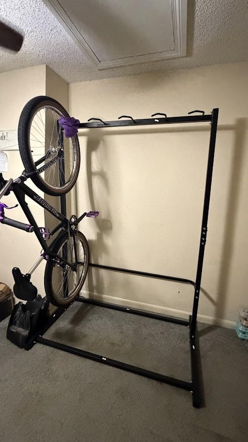 WALMANN Freestanding Bike Stand for Garage, 4 Bikes Vertical Bike Storage Stand Heavy Duty Bike Floor Stand customer photo 1