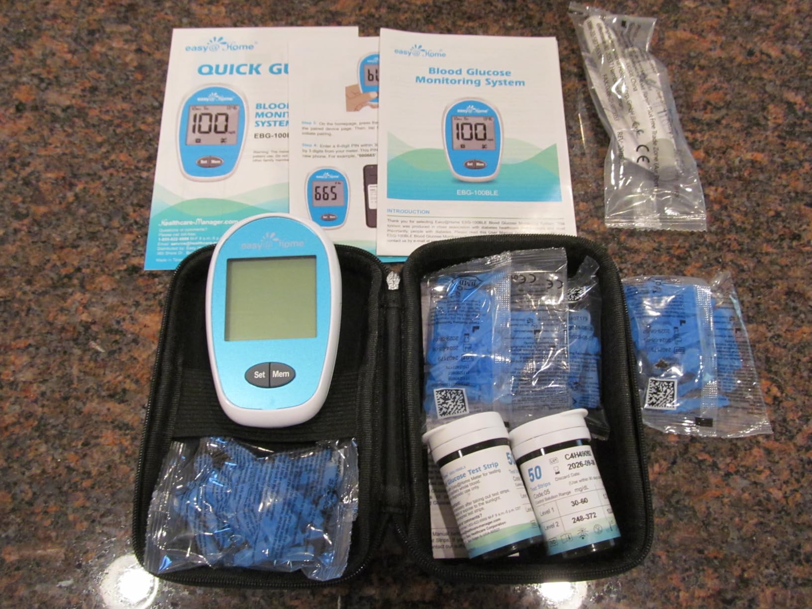 Wireless Glucose Monitor Kit - Blood Sugar Testing Kit with Free App GlucoseEase, 100 Glucometer Strips and 100 Blood Lancets, Large Display Diabetes Testing Kit customer photo 2