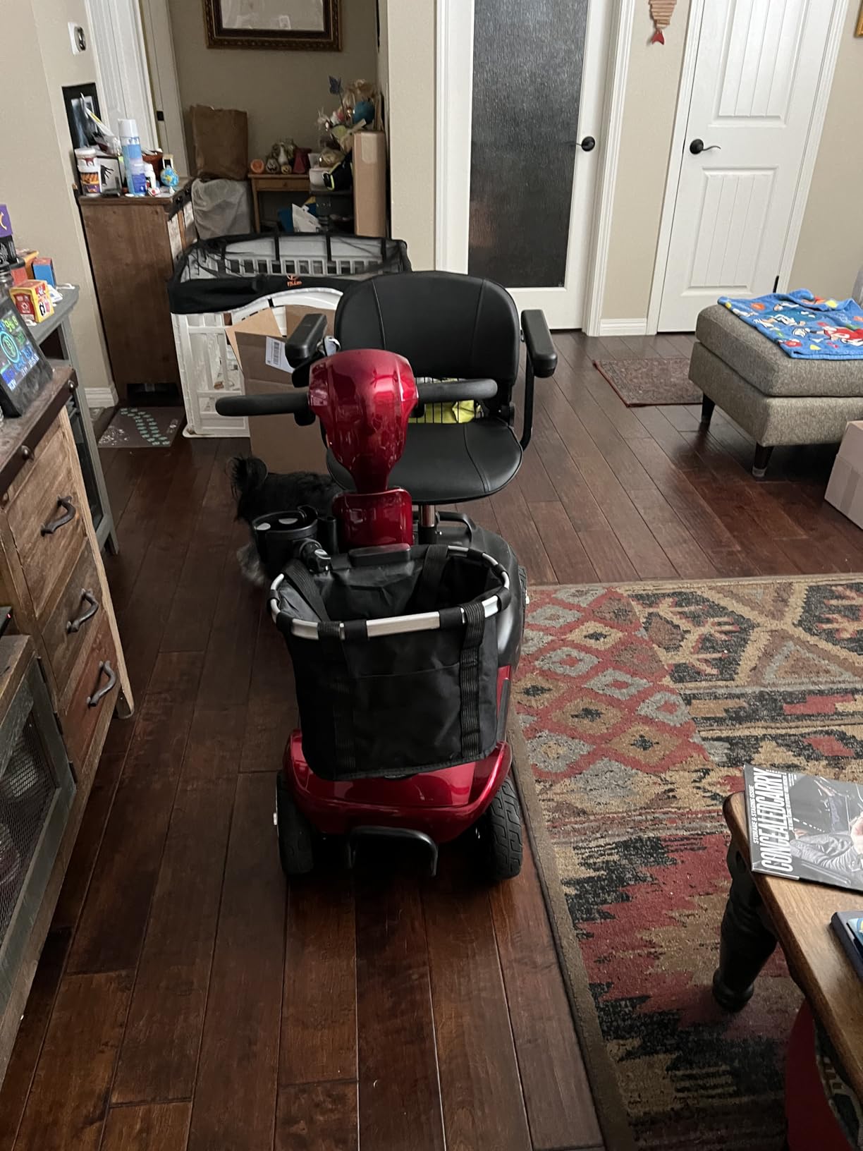 20 Miles 4 Wheels Mobility Scooter for Seniors/Adults Up to 300LBS, 350W Electric Wheelchair Detachable Lithium Battery, Dual Baskets, Rotating Seat, with Taillight, USB Charging, Blue 18AH customer photo 2