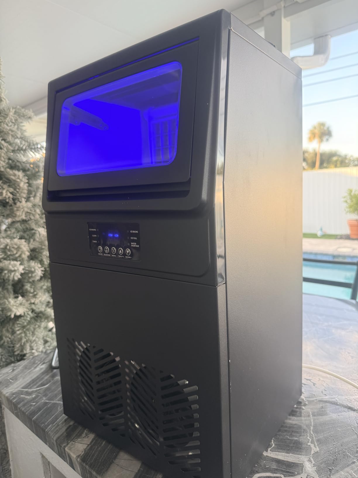 Ice Maker Commercial Ice Machine Large Capacity Stainless Steel 500 Lbs/24H Industrial Ice Machine, 350 Lbs Storage Commercial Ice Machines Free Standing, Cubes Ice Makers Commercial customer photo 1