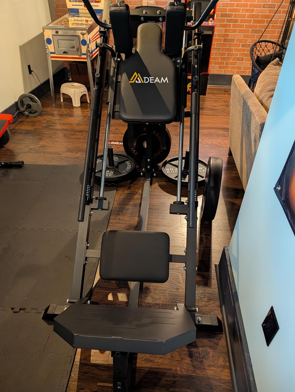 Mdeam Leg Press Hack Squat Machine,Leg Press Machine with Linear Bearing 45-Degree Hack Squat Machine for Gym Home Lower Body Strength Training for Quads, Hamstring, Glutes, Calves customer photo 1