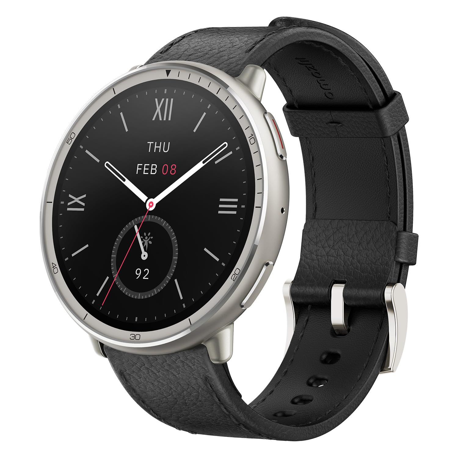 Amazfit Active 2 Premium Smart Watch Fitness Tracker (Round) for Android & iPhone, 10 Day Battery, Water Resistant, GPS Maps, Heart & Sleep Monitor, HYROX Mode, Sapphire Glass, Leather + Sport Strap customer photo 1