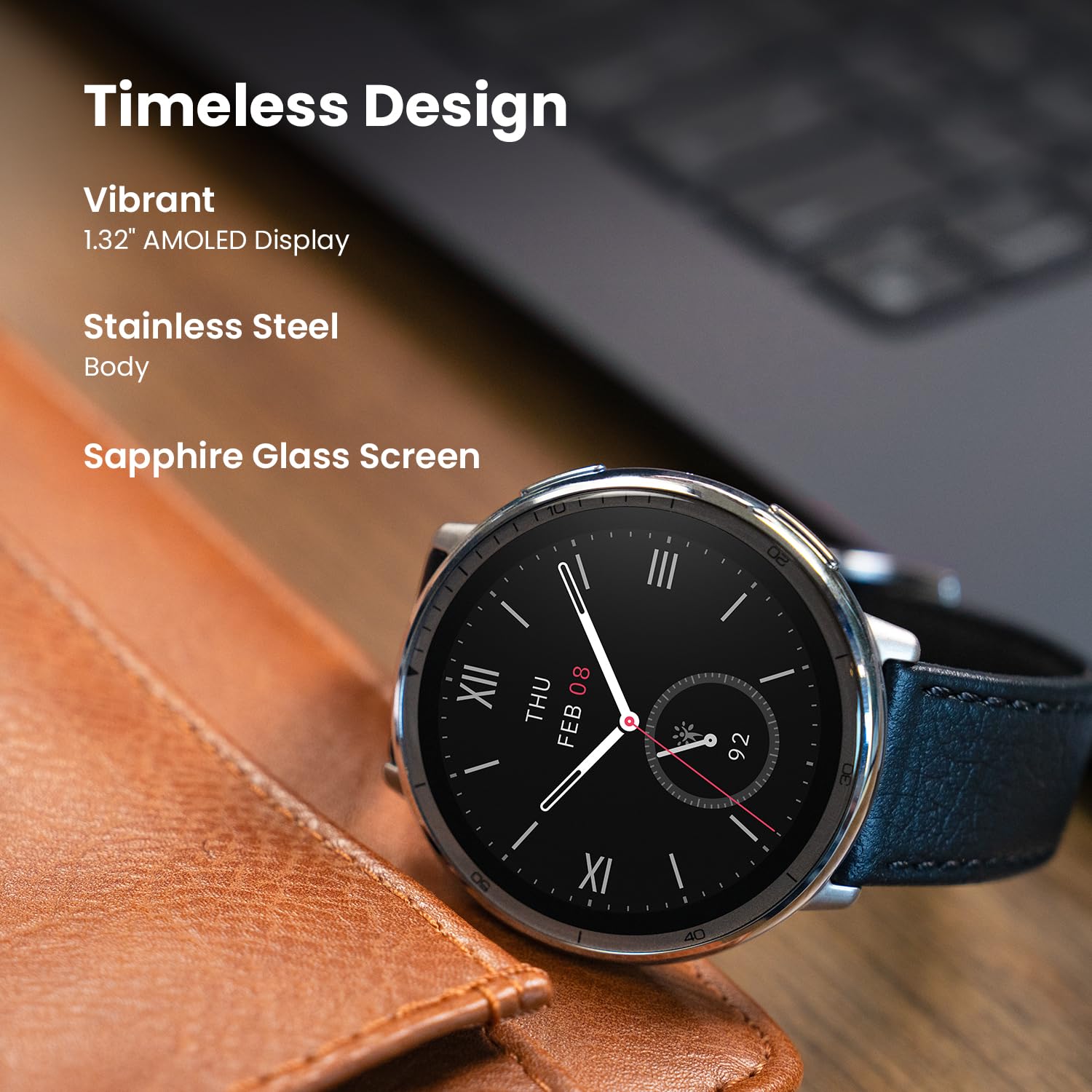 Amazfit Active 2 Premium Smart Watch Fitness Tracker (Round) for Android & iPhone, 10 Day Battery, Water Resistant, GPS Maps, Heart & Sleep Monitor, HYROX Mode, Sapphire Glass, Leather + Sport Strap customer photo 2