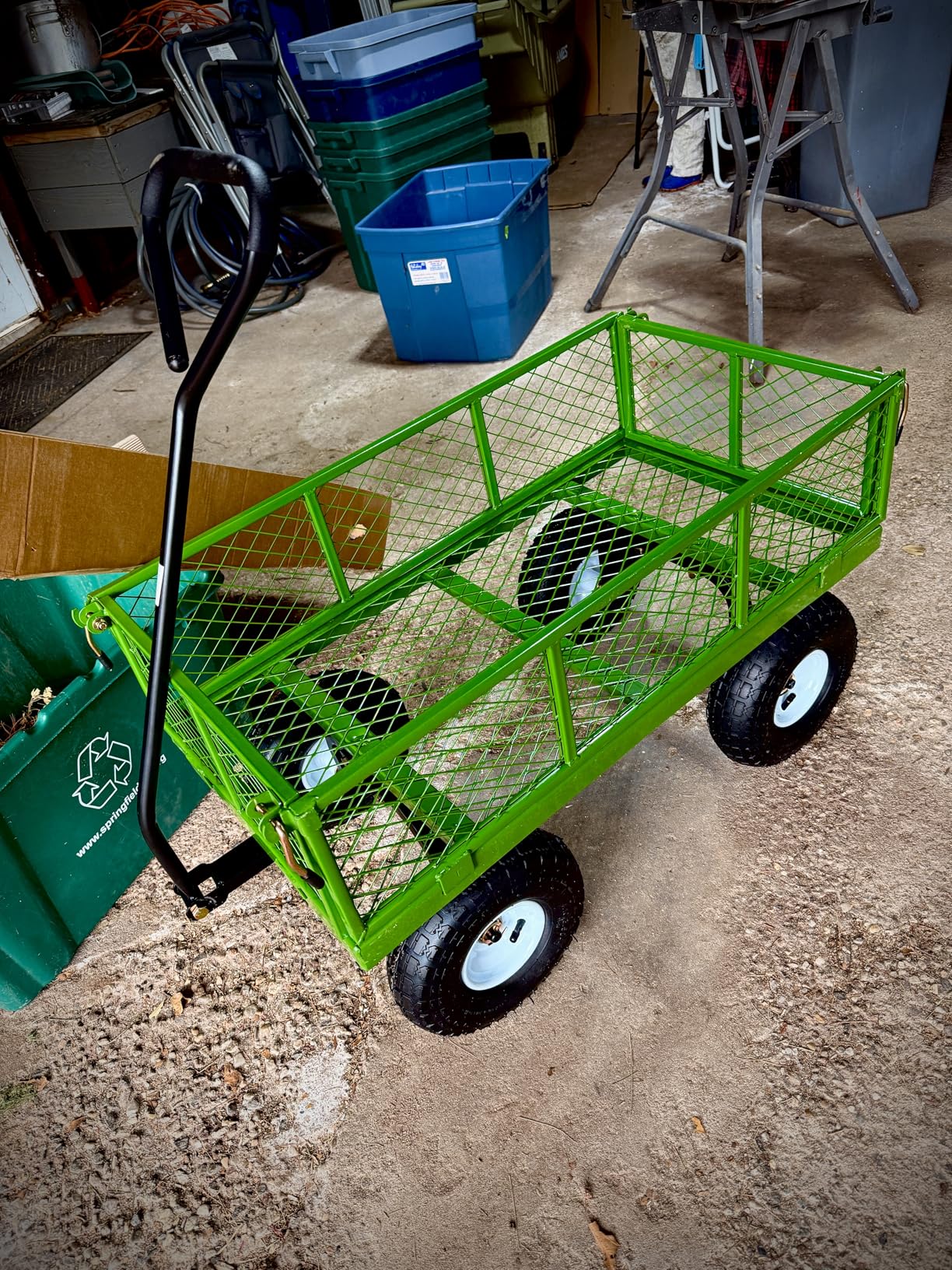 VEVOR Heavy Duty Steel Garden Cart 900 lbs Garden Wagon Cart on Wheels | Outdoor Metal Yard Utility Wagon with 10