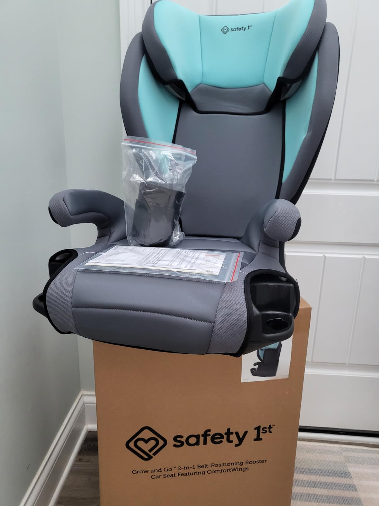 Safety 1st Grow and Go 2-in-1 Booster Car Seat with ComfortWings, Converts High-Back to Backless, Black Sand customer photo 2