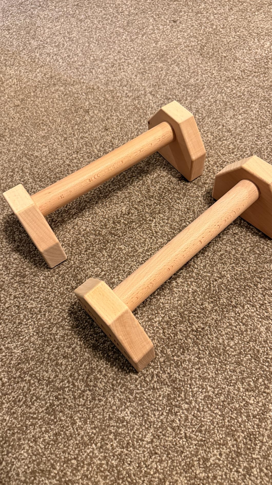 DC ATHLETICS Wooden Parallettes for Calisthenics - Wrist-Friendly Handstand Bars, Select Beech Wood & Zero-Wobble Stability with Anti-Slip Pads - Push-Up Handles for Planche, L-Sits & Floor Workouts customer photo 2