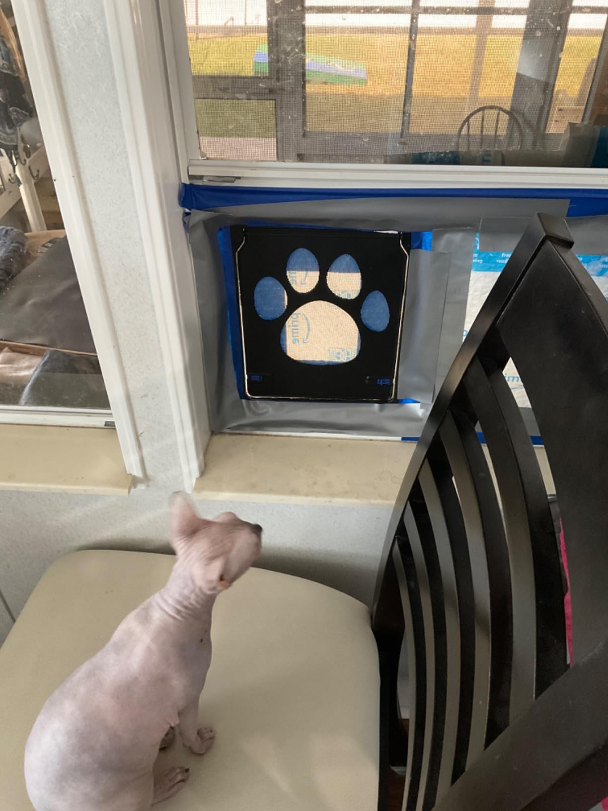 Large Dog Door for Screen Door, Lockable Doggy Door for Sliding Door, Automatic Closing Doggie Pet Screen Door, Build in Large Cat Screen Door customer photo 2