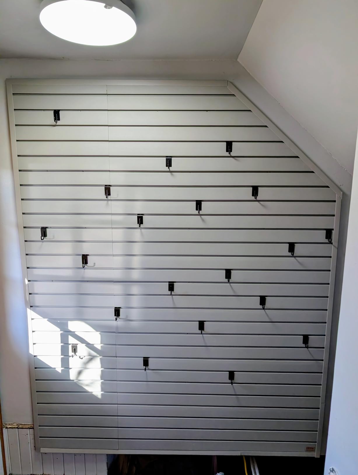 VEVOR Slat Wall Paneling, 8 x 4 ft, PVC Garage Slatwall without Accessories, Grey Slat Wall Easy-to-Install Adjustable Slatwall Panel with Coupling Structure & DIY Cutting, Fits for Storage & Display customer photo 1