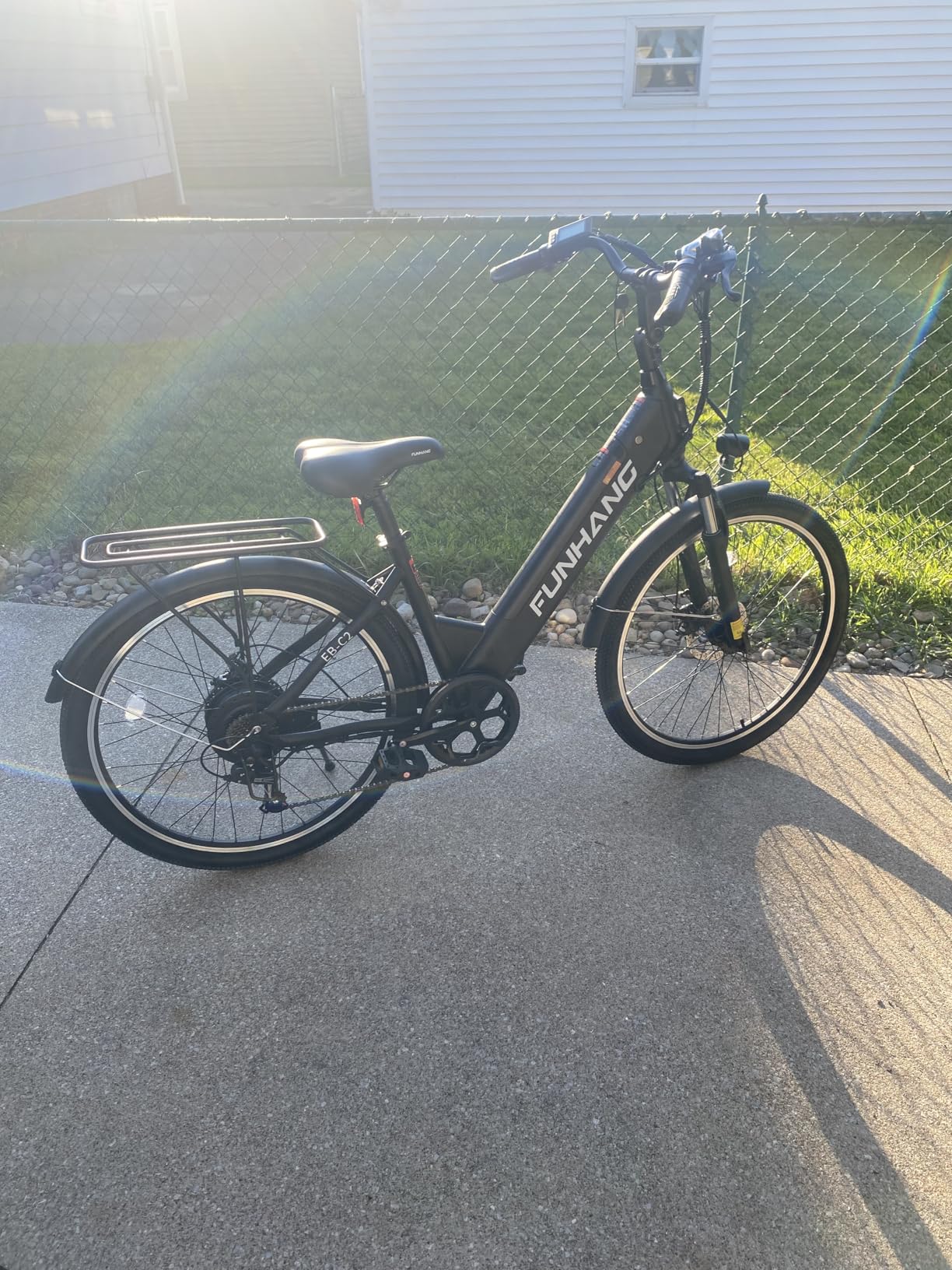 Funhang Electric Bike for Adults, 1000W Peak Ebike, 50Miles 20MPH Step Thru Electric Bicycle, 26