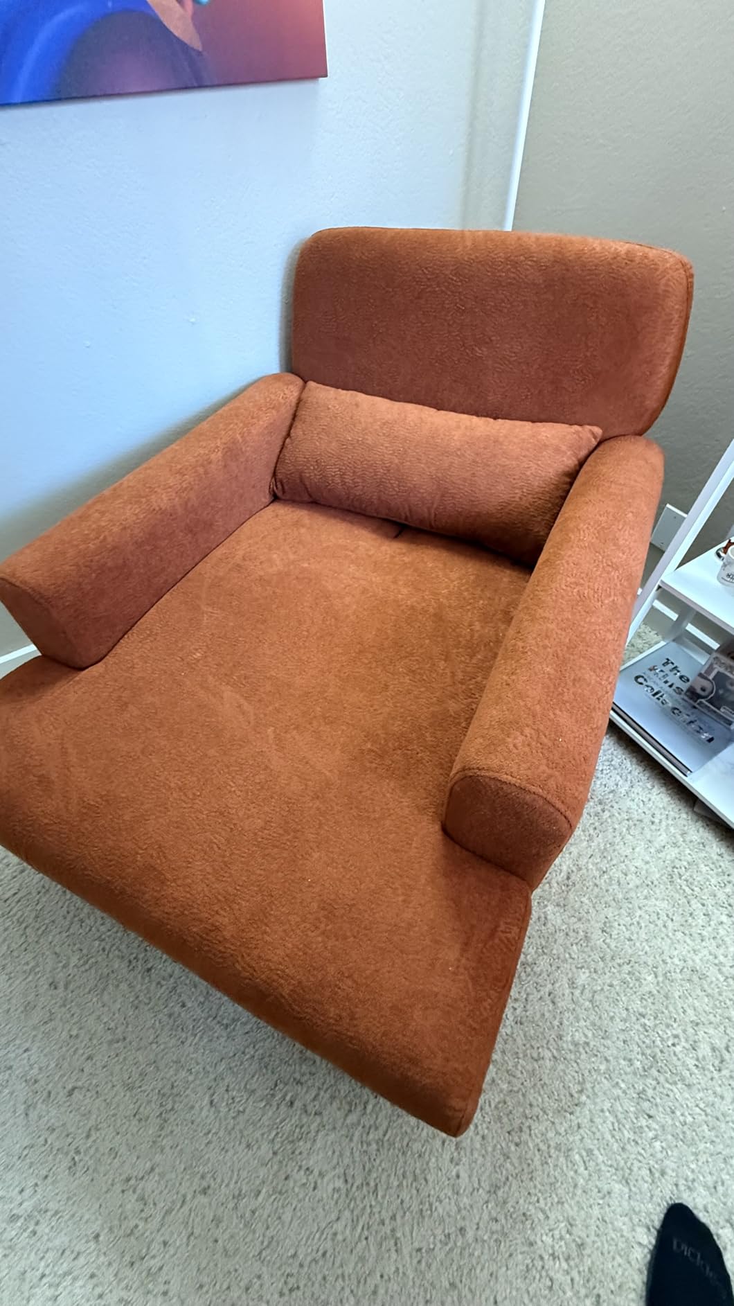 Chaise Lounge Accent Chair Indoor with Adjustable Backrest, Oversized Armchair for Living Room & Bedroom, Upholstered Mid-Century Reading Chair, Comfy Single Sofa Chair, Modern Living Room Chair customer photo 1