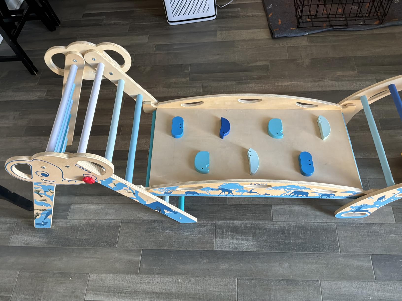 WINGYZ Pikler Triangle Set, Montessori Foldable 8-in-1 Jungle Gym & Reversible Animal Slide, Patent-Protected Climbing Set, ASTM F963 Standards for Toddlers 18 Months-5 Years customer photo 2