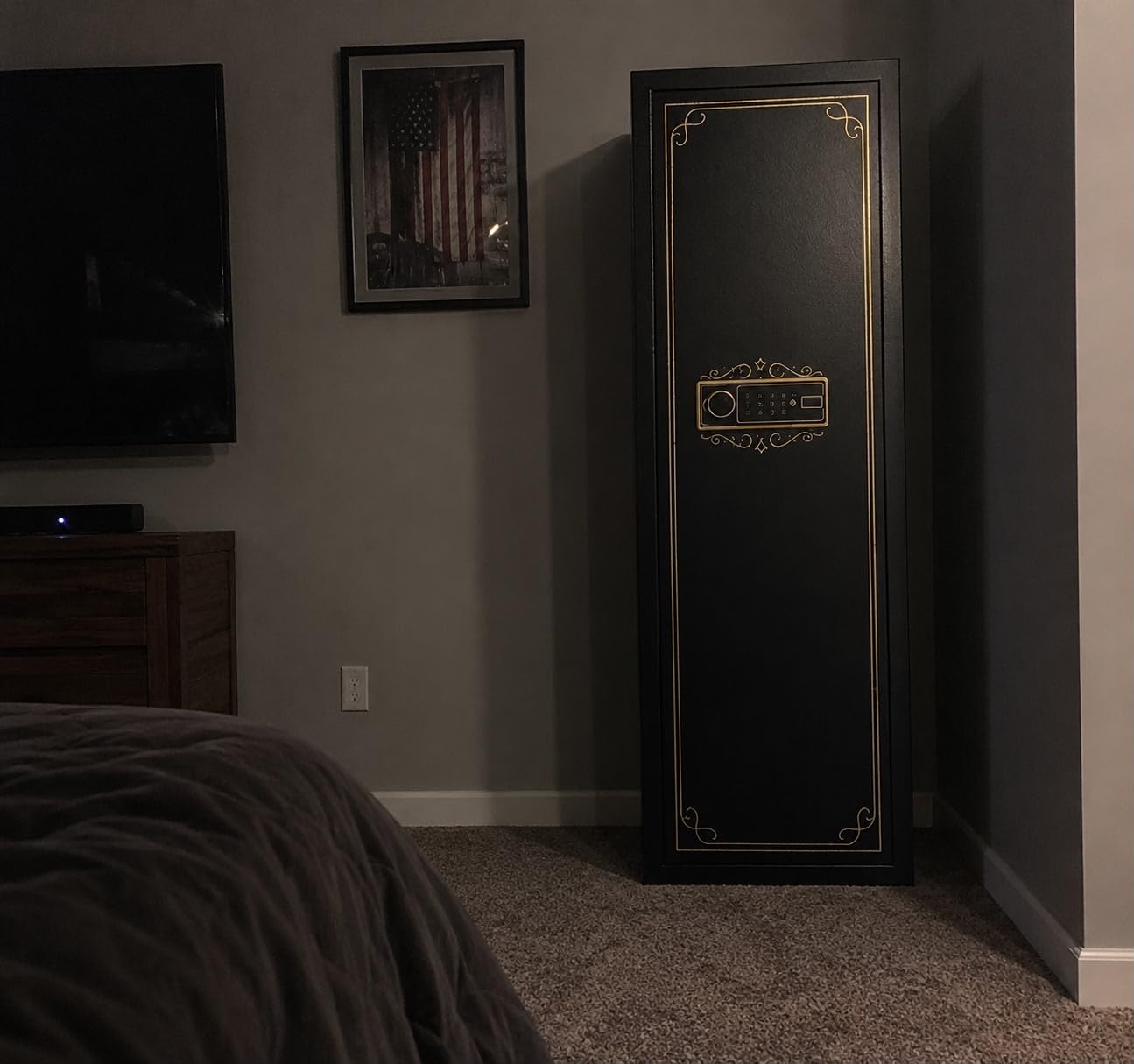 Karini 12-15 Biometric Gun Safe for Rifles and Pistols, Fingerprint Rifle Safes for Home, Large Gun Cabinet for Rifle with Optics or Shotguns Clearance, Long Gun Locker with Removable Shelf customer photo 1