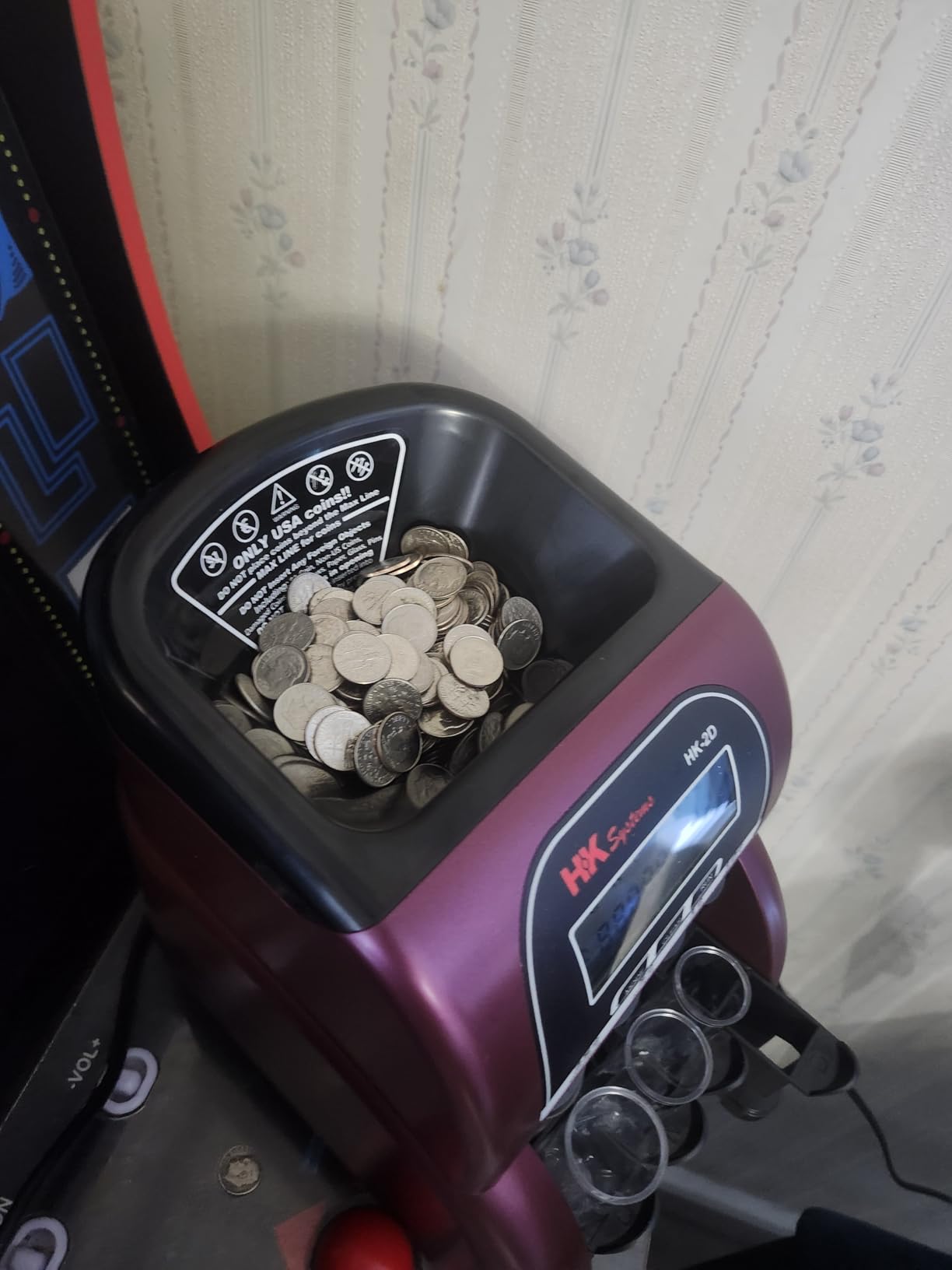 HK SYSTEMS HK-2D Digital USD Coin Counter and Sorter with LCD Display, Sorts 260 Coins Per Minute into Coin Wrappers, 2 Row Coin Wrapper Tubes Included customer photo 1