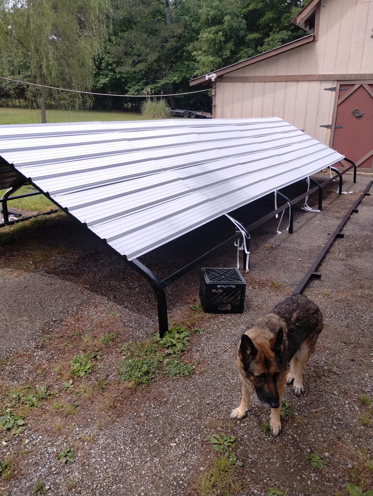 GarveeLife 12x13 ft Metal Carport Shed, Reinforced Frame and Steel Roof for All-Weather Use, Permanent Shelter for Cars, Motorcycles, ATVs, or Boats customer photo 1