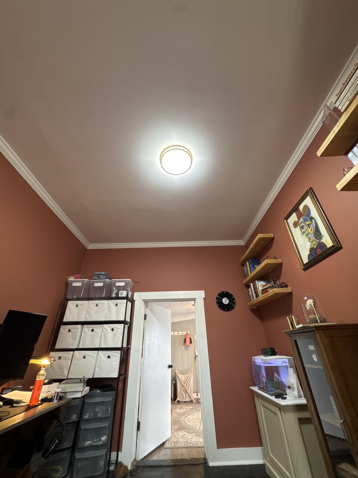 libtit 13-Inch Flush Mount Ceiling Lights, Dimmable 3000K-6500K Adjustable LED Ceiling Light, 24W Round Slim Light Fixture, Brushed Nickel for Kitchen, Bedroom, Bathroom, Hallway-ETL Listed customer photo 1