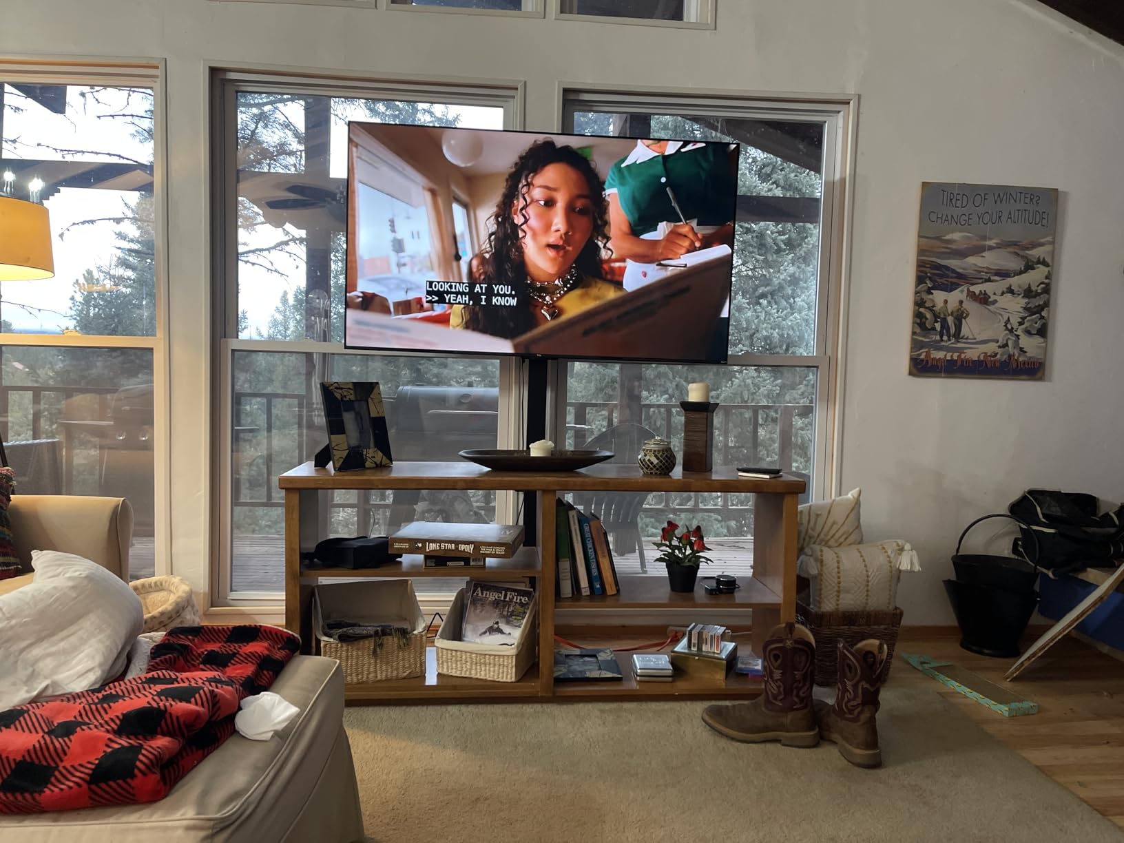 monTEK Motorized TV Lift for 37-65 inch TVs, Ceiling&Vertical TV Lift Mechanism with RF Remote, Smart Phone & Voice Control via WiFi, Up to 132lbs, 4X Load Tested, Max VESA 600 * 400 customer photo 2
