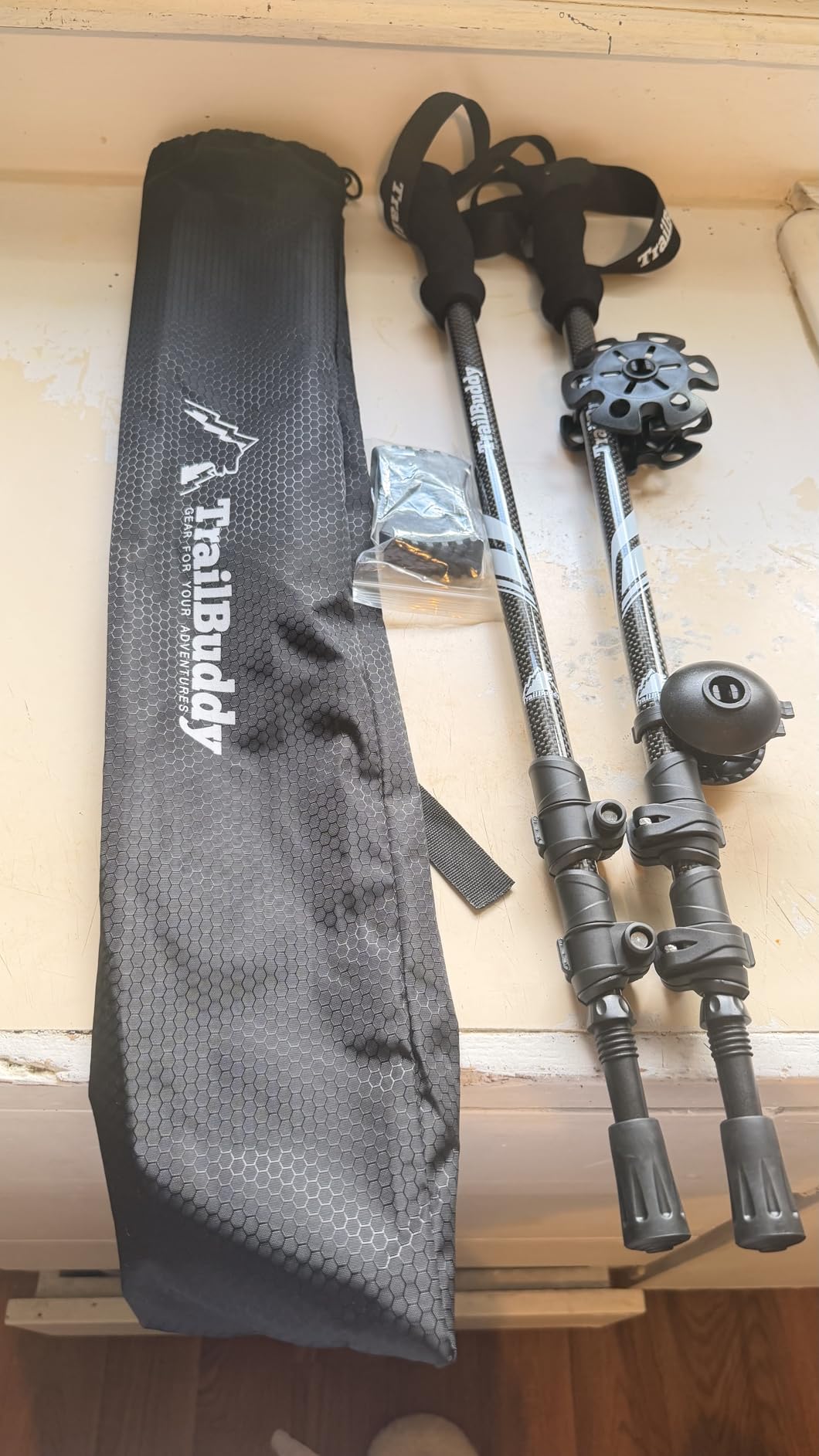 TrailBuddy 3K Carbon Fiber Hiking Poles - Collapsible Lightweight Trekking Poles for Hiking - Adjustable Walking Sticks for Women, Men, Seniors with All-Terrain Tips, Baskets & EVA Grips customer photo 1