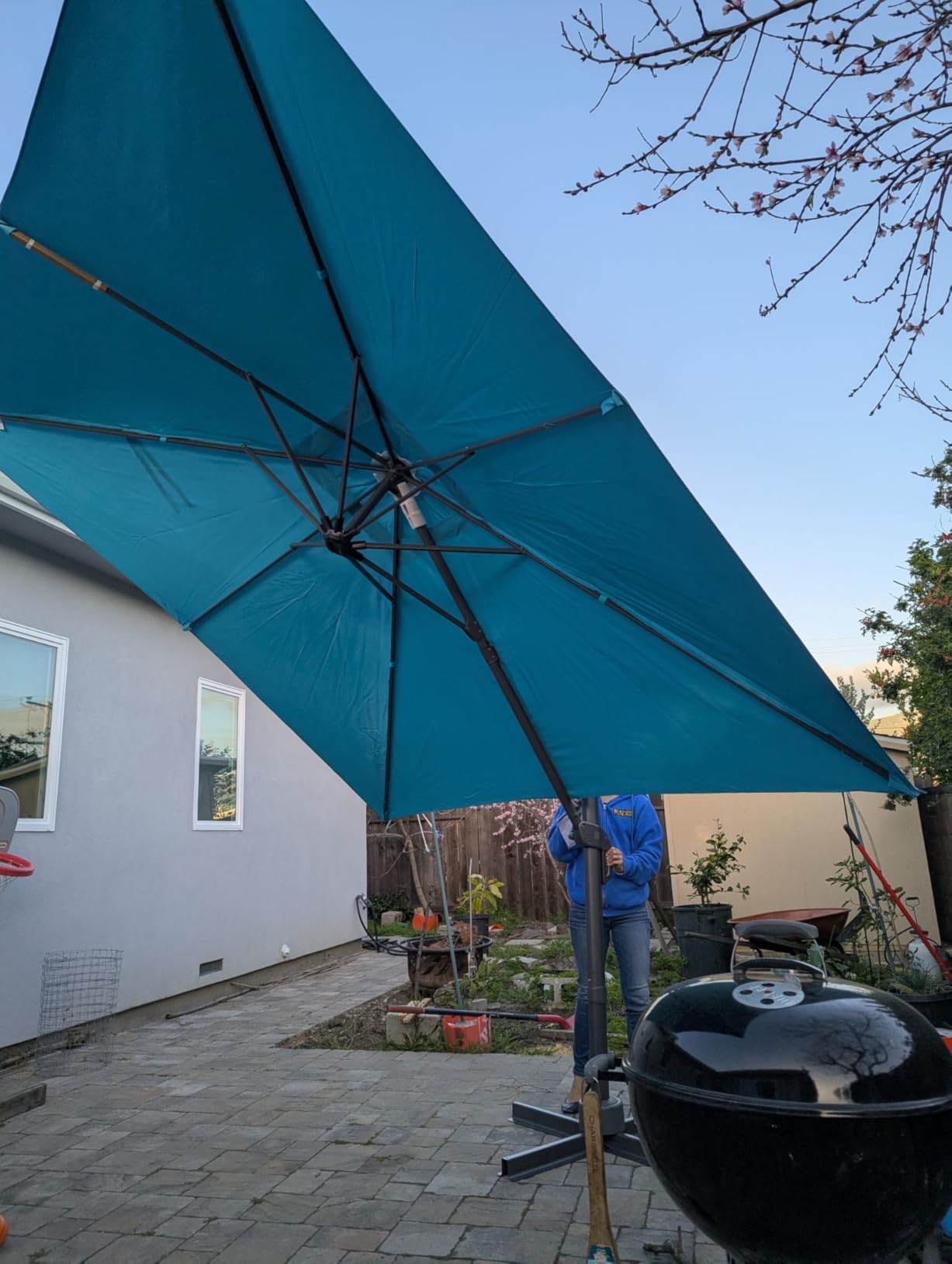 HOTEEL 10x10ft Patio Umbrella Cantilever Umbrellas Double Top - Upgrade and Intensify - 360 Rotation and 5 Angles Adjustment - Aluminum Offset Pool Umbrella Outdoor Umbrellas for Patio Garden Pool customer photo 1