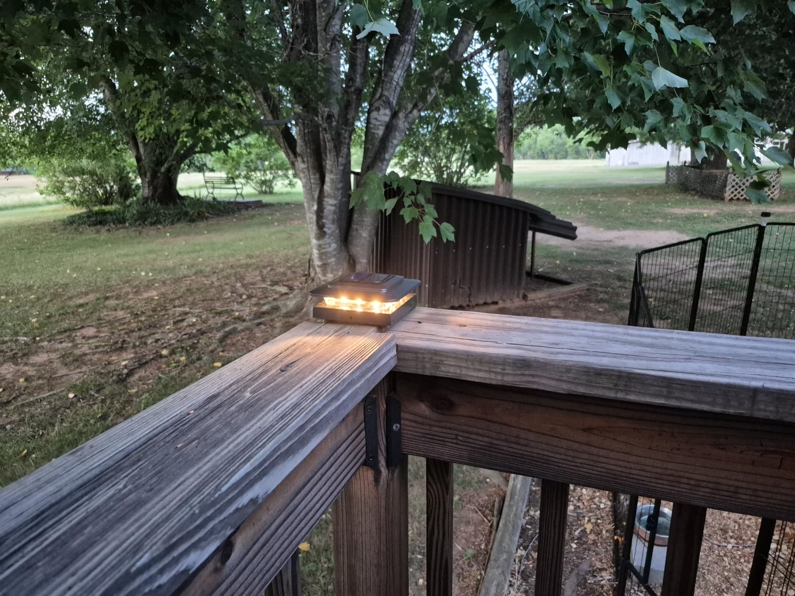 kolpop 4x4 Solar Post Cap Lights Outdoor 16Pack - 3 Color Temperatures & 2 Level Brightness, IP65 Waterproof, 16 LED Black Fence Deck Post Light Solar Powered for 4x4/3.5x3.5 Wood/Vinyl Posts customer photo 2