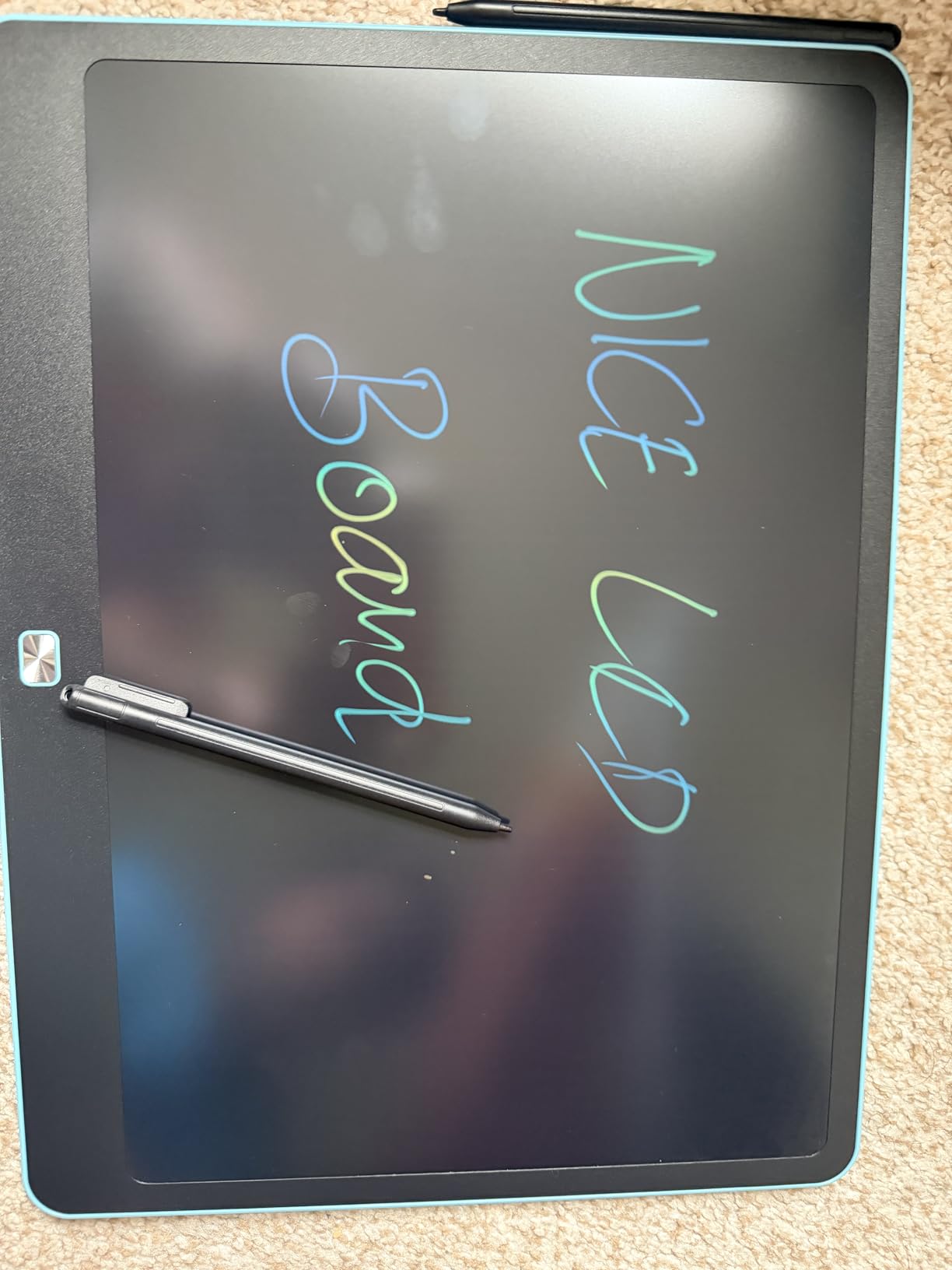 Rechargeable LCD Writing Tablet for Kids, 16 Inch Colorful Drawing Tablet, Educational Toddler Drawing Pad, Reusable Learning Toys for Kids (Ages 3-8), Ideal Gift for Christmas Birthday (Blue) customer photo 1
