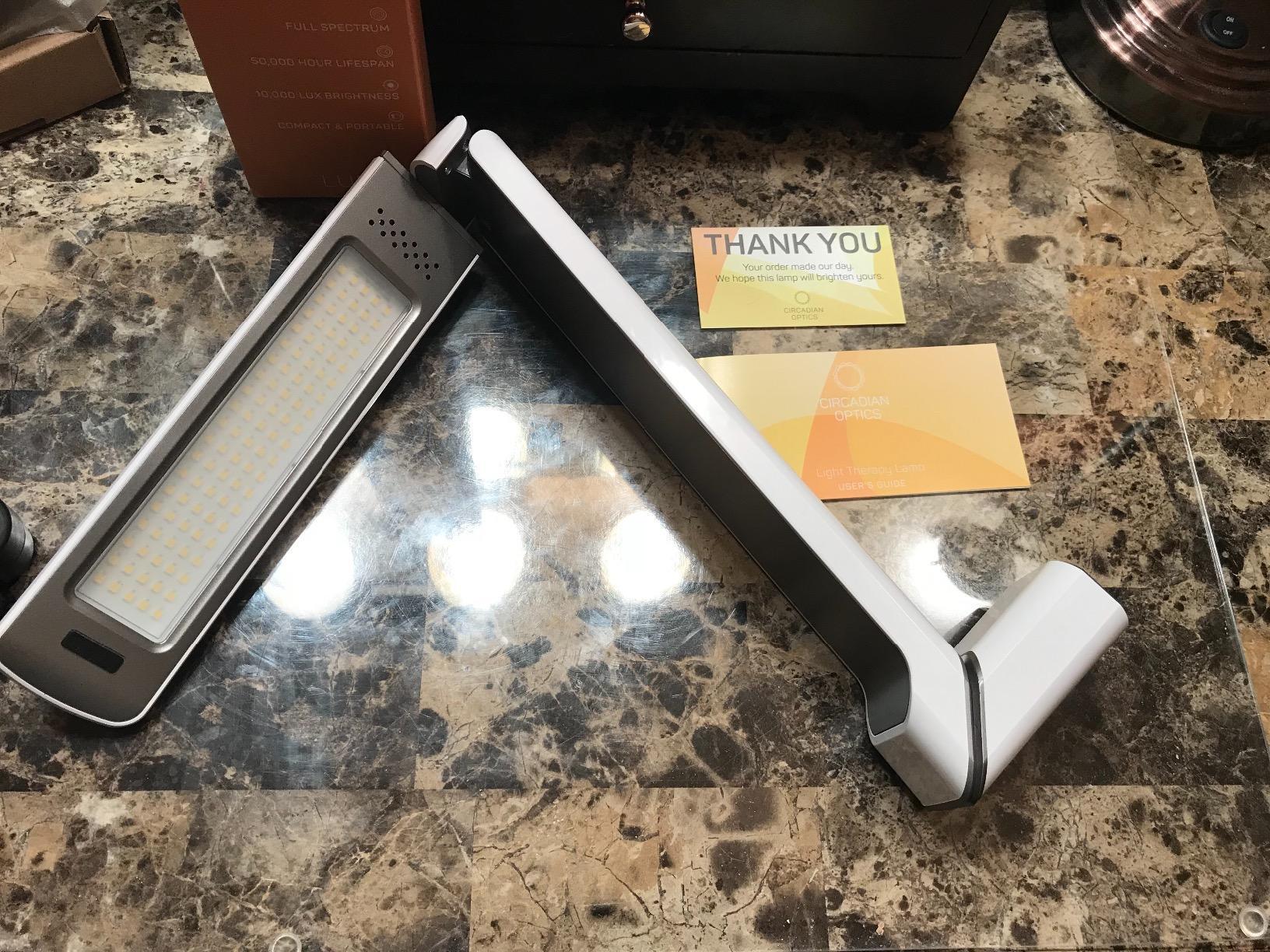 Circadian Optics Lumos 10,000 Lux Light Therapy Lamp | Seen On Shark Tank | Sun Lamp For Seasonal Blues | Ultra Bright White Light Therapy | UV-Free | Full-Spectrum | Adjustable Panel customer photo 1