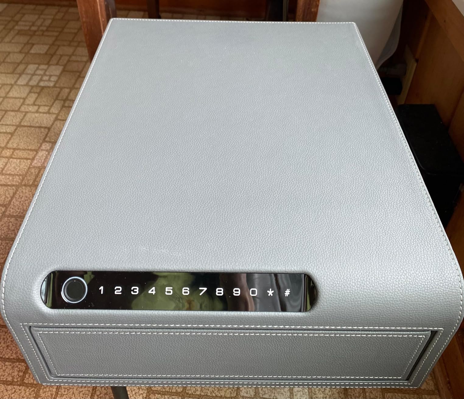 Jewelry Safe with Drawers, Biometric Fingerprint safe, Slide-Away Handgun Safe for Pistols, Leather Wrapped Jewelry Storage Safe, Digital Keypad & Quick-Access Drawer (White- 2 Drawer) customer photo 2