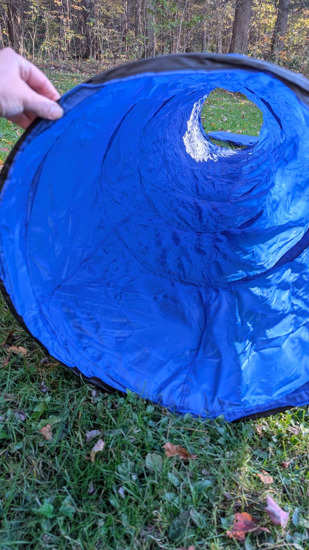 Dog Agility Tunnel with Carry Bag and Ground Spikes, Foldable 10-Foot Tunnel for Dog Training, Dog Agility Equipment for Outdoor, Backyard, Indoor Use, KINETOVOLTA customer photo 2