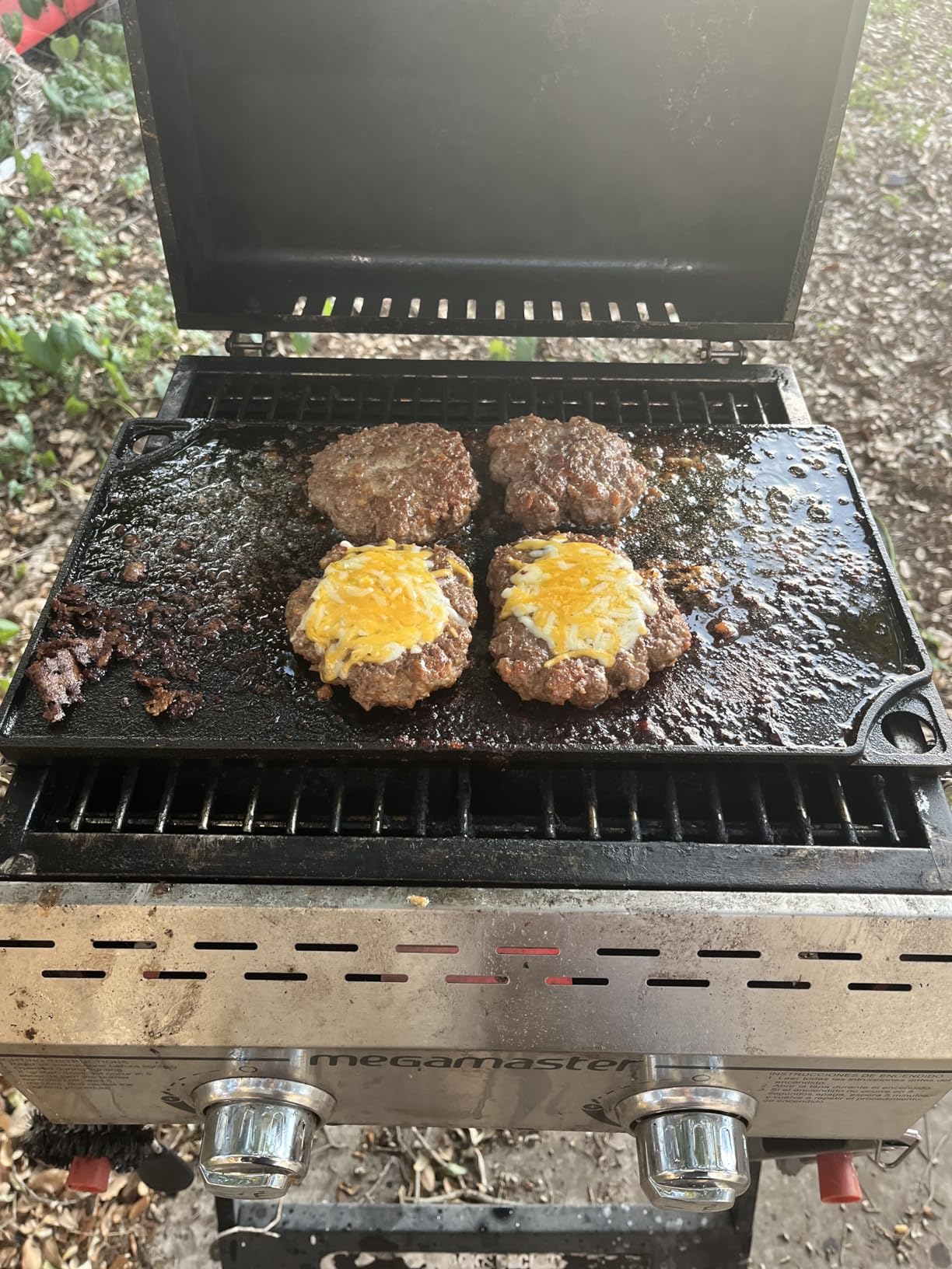 EWFEN Reversible Grill/Griddle, 16.7x9.5 Pre-Seasoned Cast Iron Griddle Pan, Double Burner Cookware, Rectangular Non-Stick Stovetop Griddle with Handles, Flat Top Plate for Oven, Grill & Campfire customer photo 1