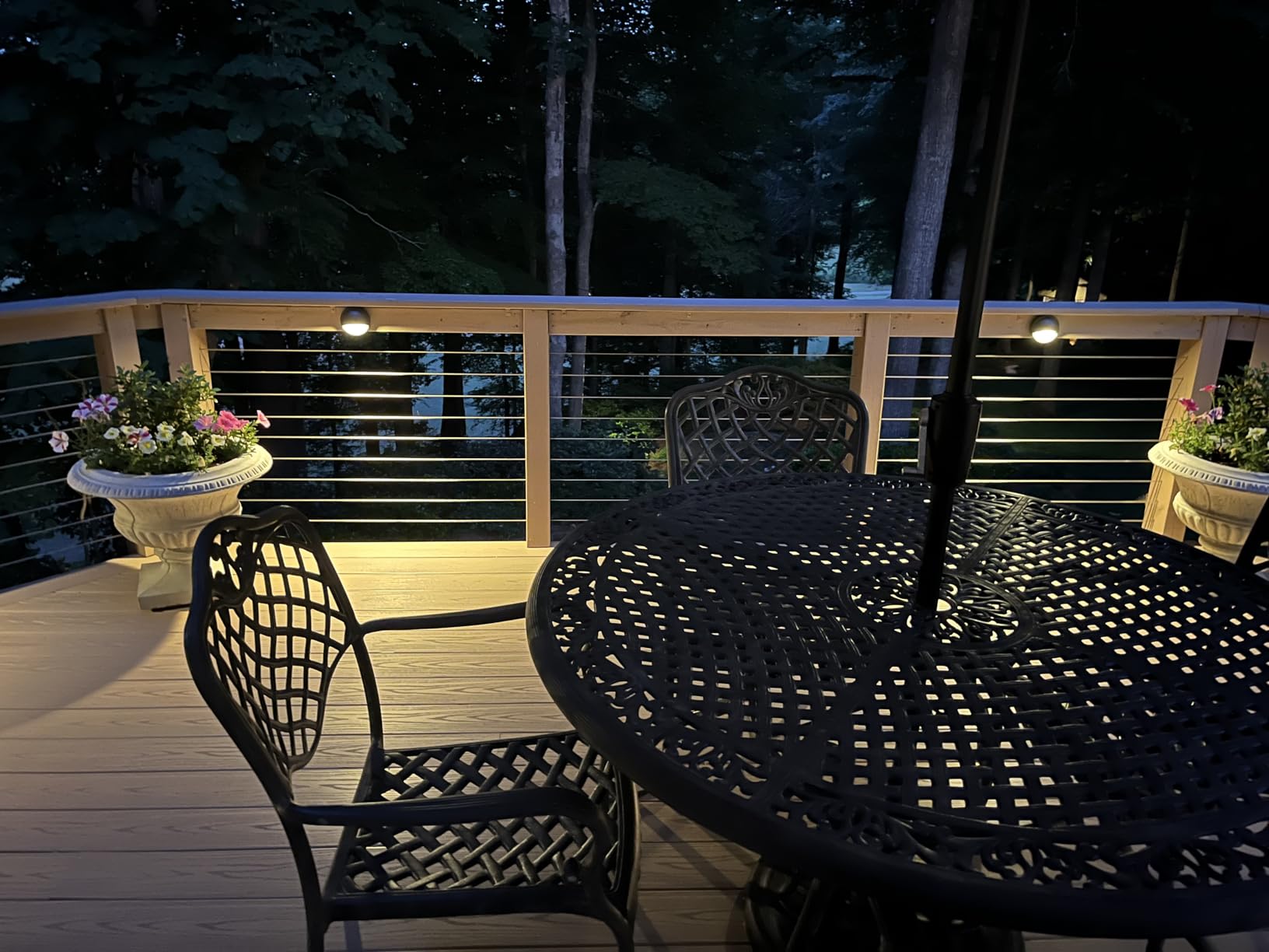 SUNVIE All-in-One Low Voltage Deck Lights Kit, 8 Pack 5W Low Voltage Landscape Lighting with 60W Transformer 100FT Wire and Connectors, 3000K 12-24V AC/DC LED Deck Step Lights for Fence Post Patio customer photo 1