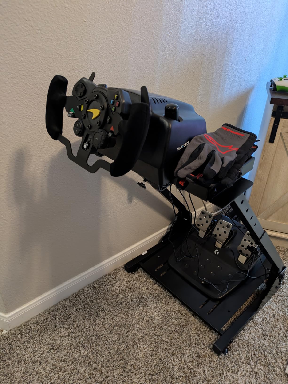 VEVOR Racing Wheel Stand, Adjustable & Foldable Simulator Stand for Logitech G29 G27 G920 G923, Thrustmaster T300RS T300GT T248 TS-PC TSXW Gaming Cockpit, Pedals Simulator NOT Included customer photo 1