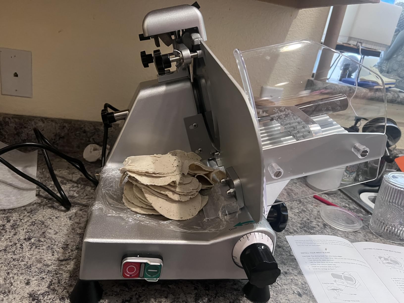12-inch Commercial Meat Slicer, 270W Powerful Food Slicer, 0-18mm Thickness Adjustment, Built-in Sharpener, Suitable for Slicing Meat, Cheese, Vegetables, and More customer photo 2