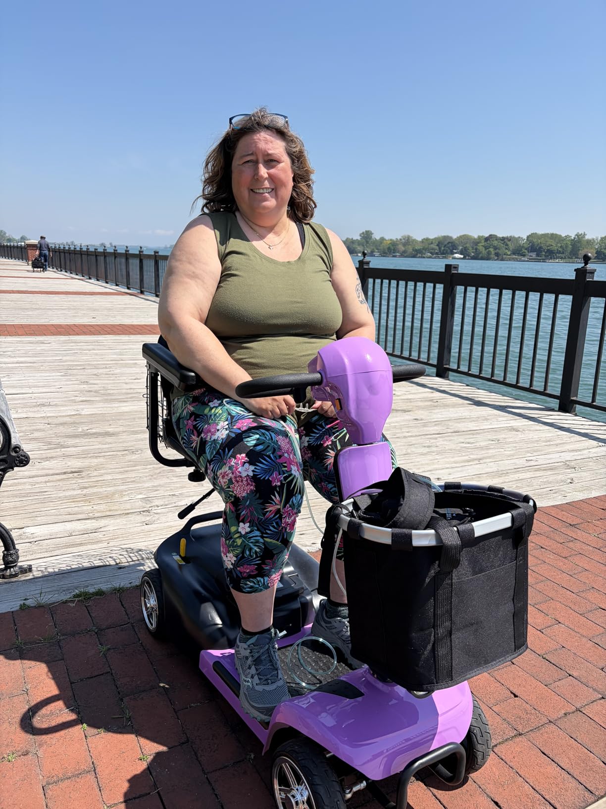 Ecomobi 20-45 Miles Mobility Scooter for Seniors & Adults, 4 Wheel Motorized Mobility Scooter for Travel, Removable Lithium Battery, 350W Motor, Dual Baskets, 300 lb Capacity, GPS Tracker, Purple, 18ah customer photo 2