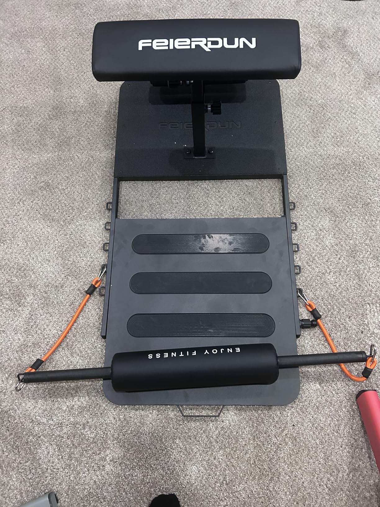FEIERDUN HT1 Adjustable Hip Thrust Machine for Home Gym, Glute Workout Equipment with Padded Barbell Bar and 7-Level Progressive Resistance, 6-in-1 Hip Thrust Bench for Hip Thrust, Sissy Squat customer photo 1